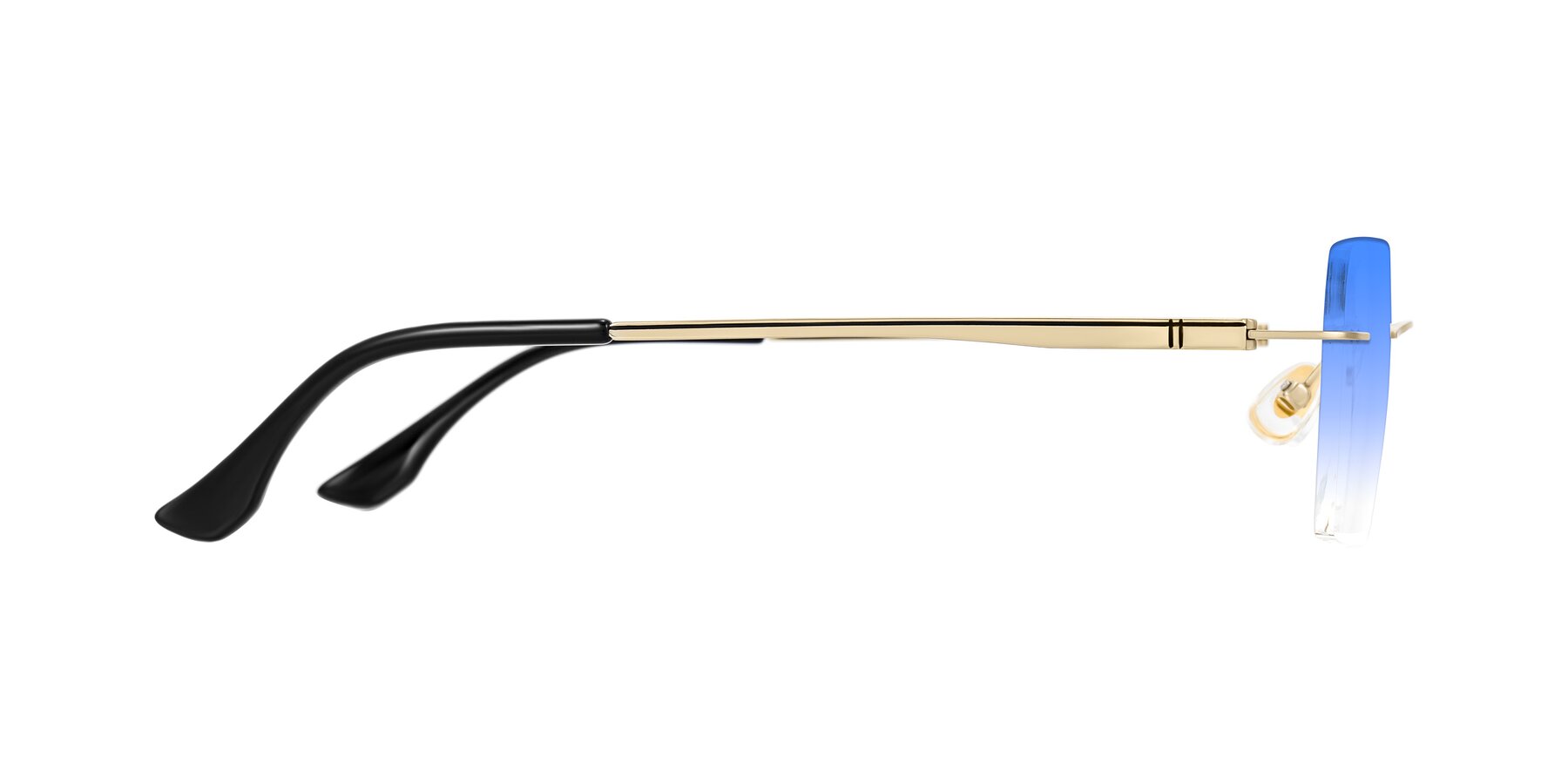 Side of Tranquil in Gold with Blue Gradient Lenses