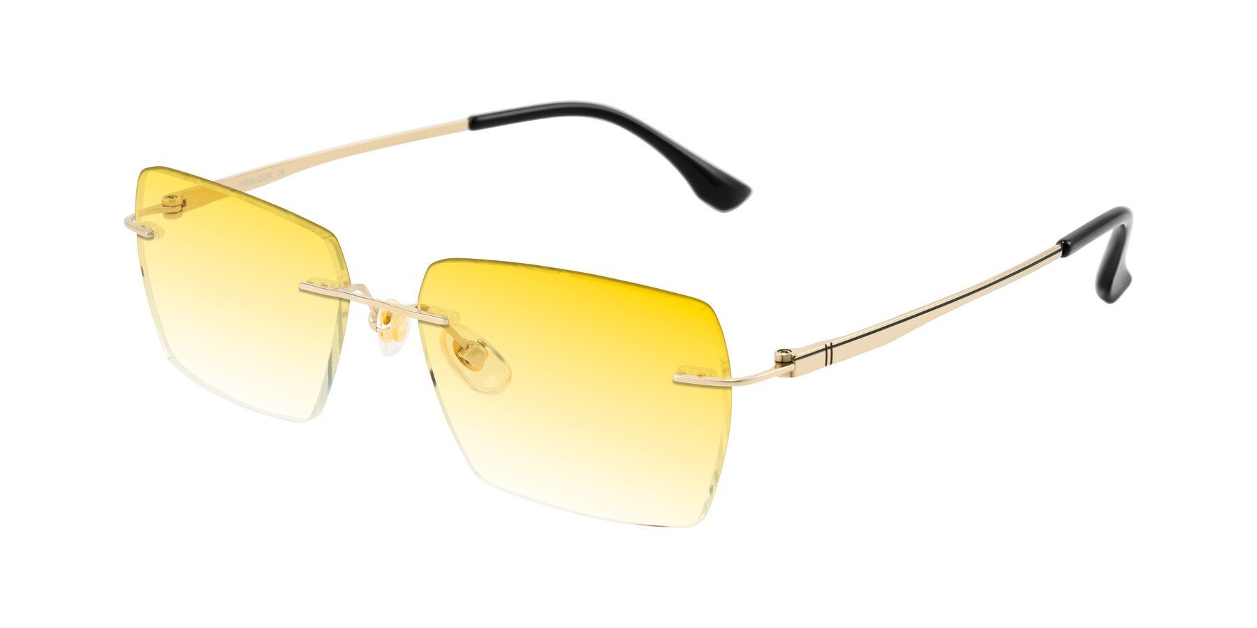 Angle of Tranquil in Gold with Yellow Gradient Lenses