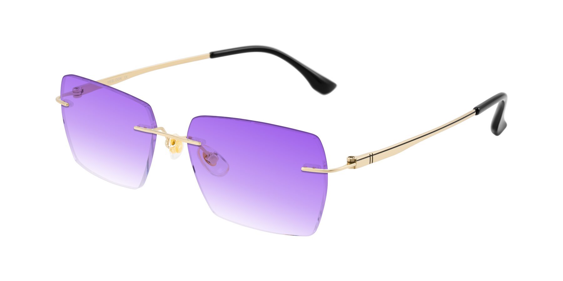 Angle of Tranquil in Gold with Purple Gradient Lenses