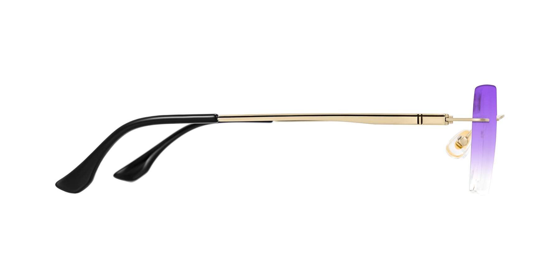 Side of Tranquil in Gold with Purple Gradient Lenses