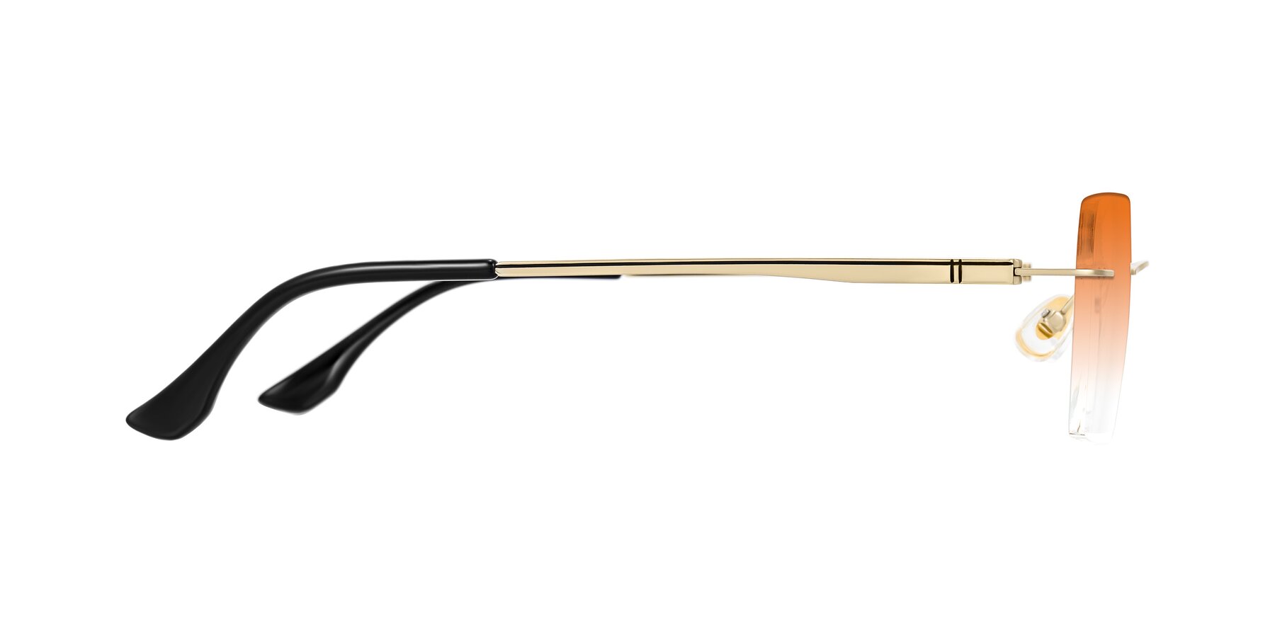 Side of Tranquil in Gold with Orange Gradient Lenses