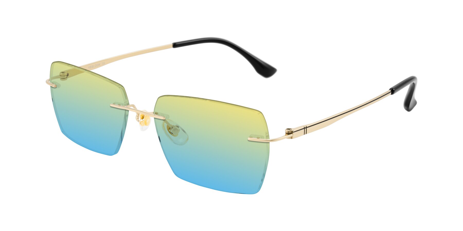 Angle of Tranquil in Gold with Yellow / Blue Gradient Lenses