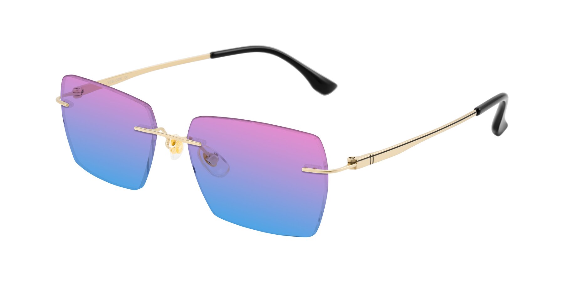 Angle of Tranquil in Gold with Pink / Blue Gradient Lenses