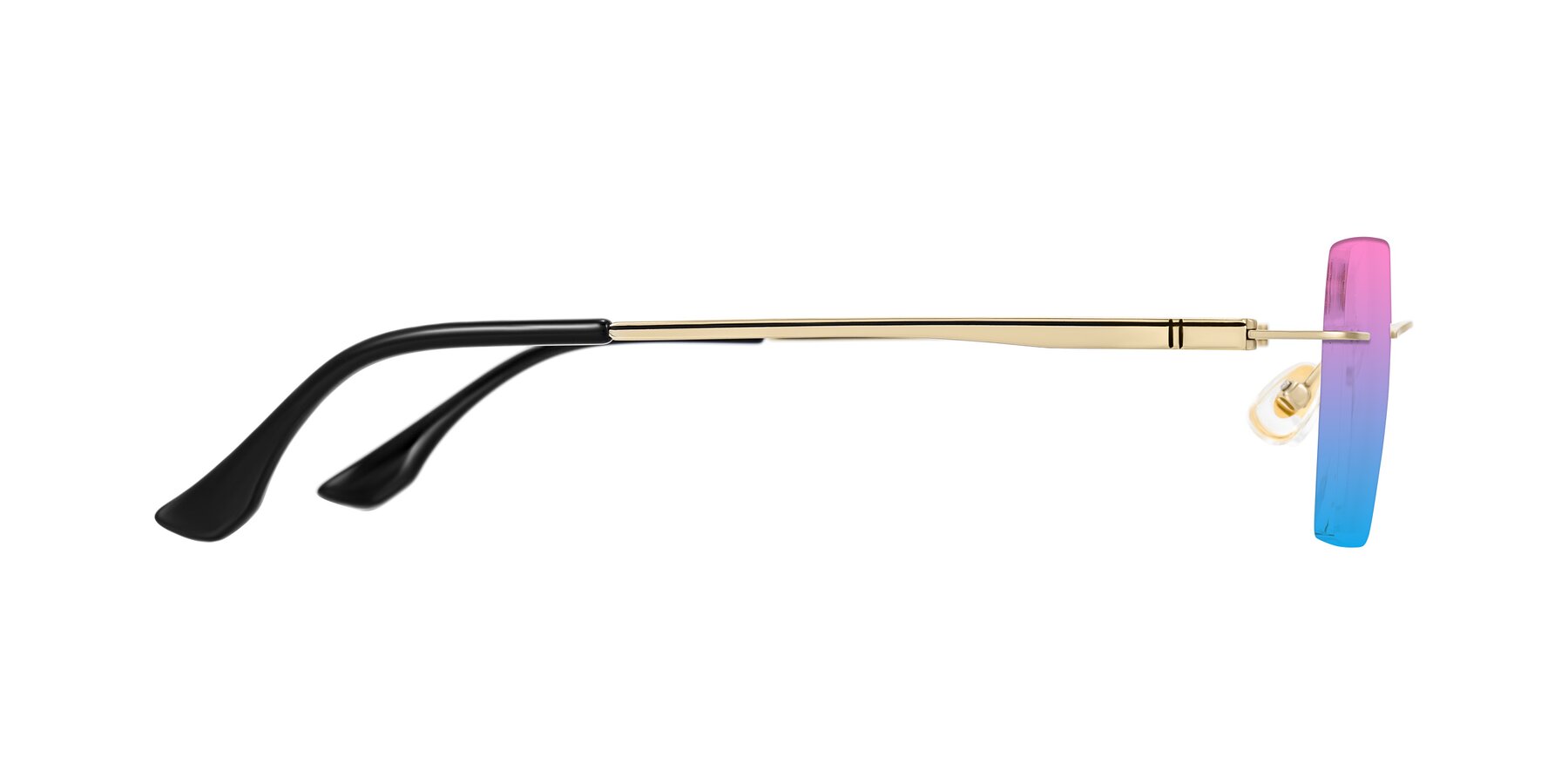 Side of Tranquil in Gold with Pink / Blue Gradient Lenses