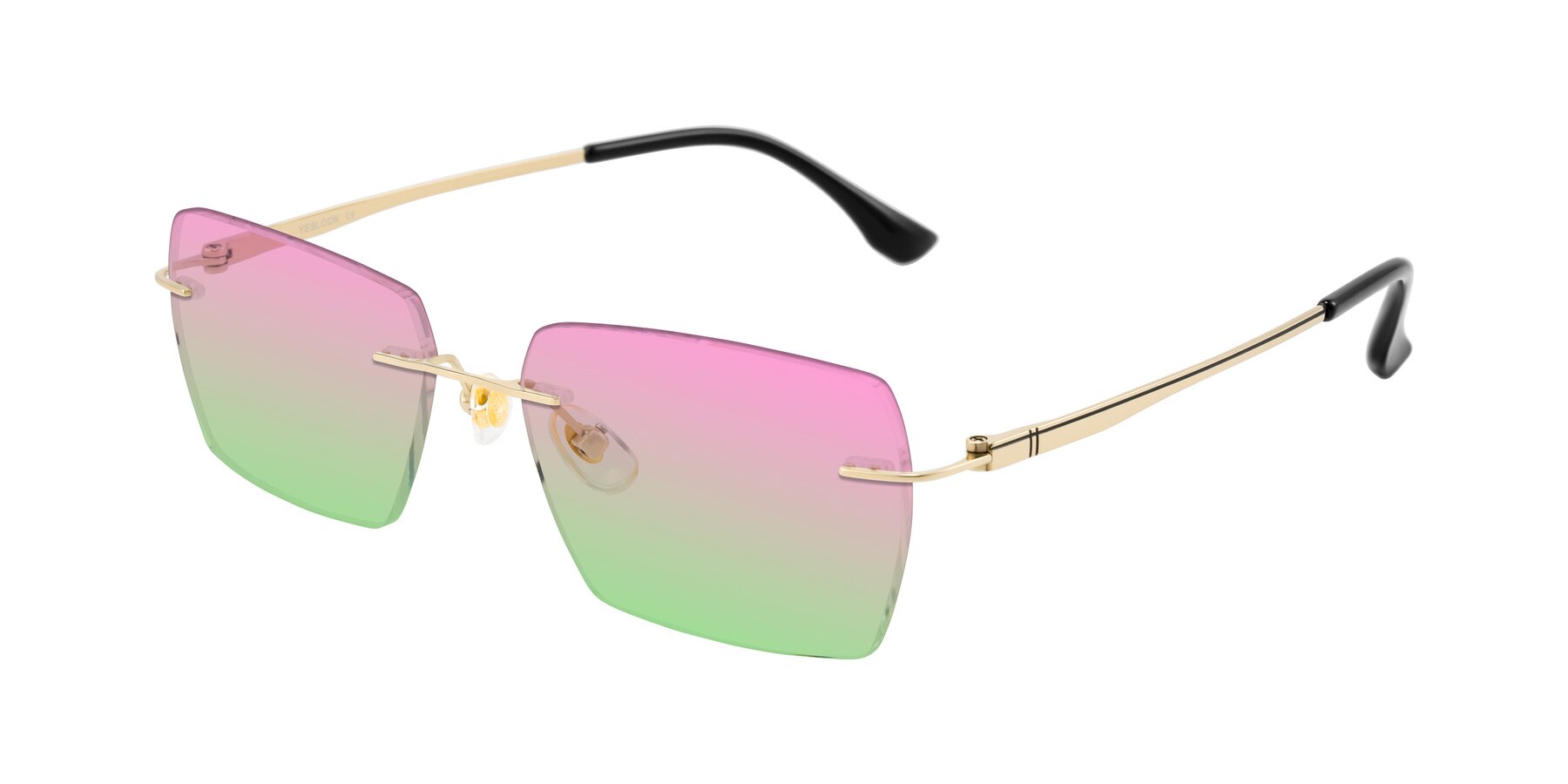 Angle of Tranquil in Gold with Pink / Green Gradient Lenses