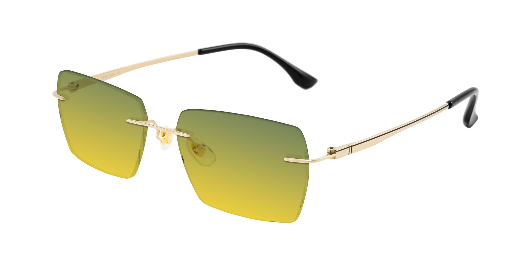 Angle of Tranquil in Gold with Green / Yellow Gradient Lenses
