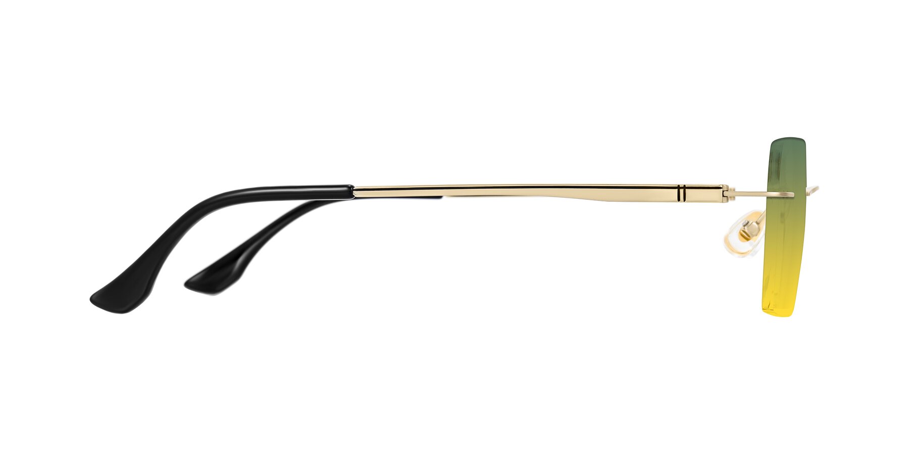 Side of Tranquil in Gold with Green / Yellow Gradient Lenses