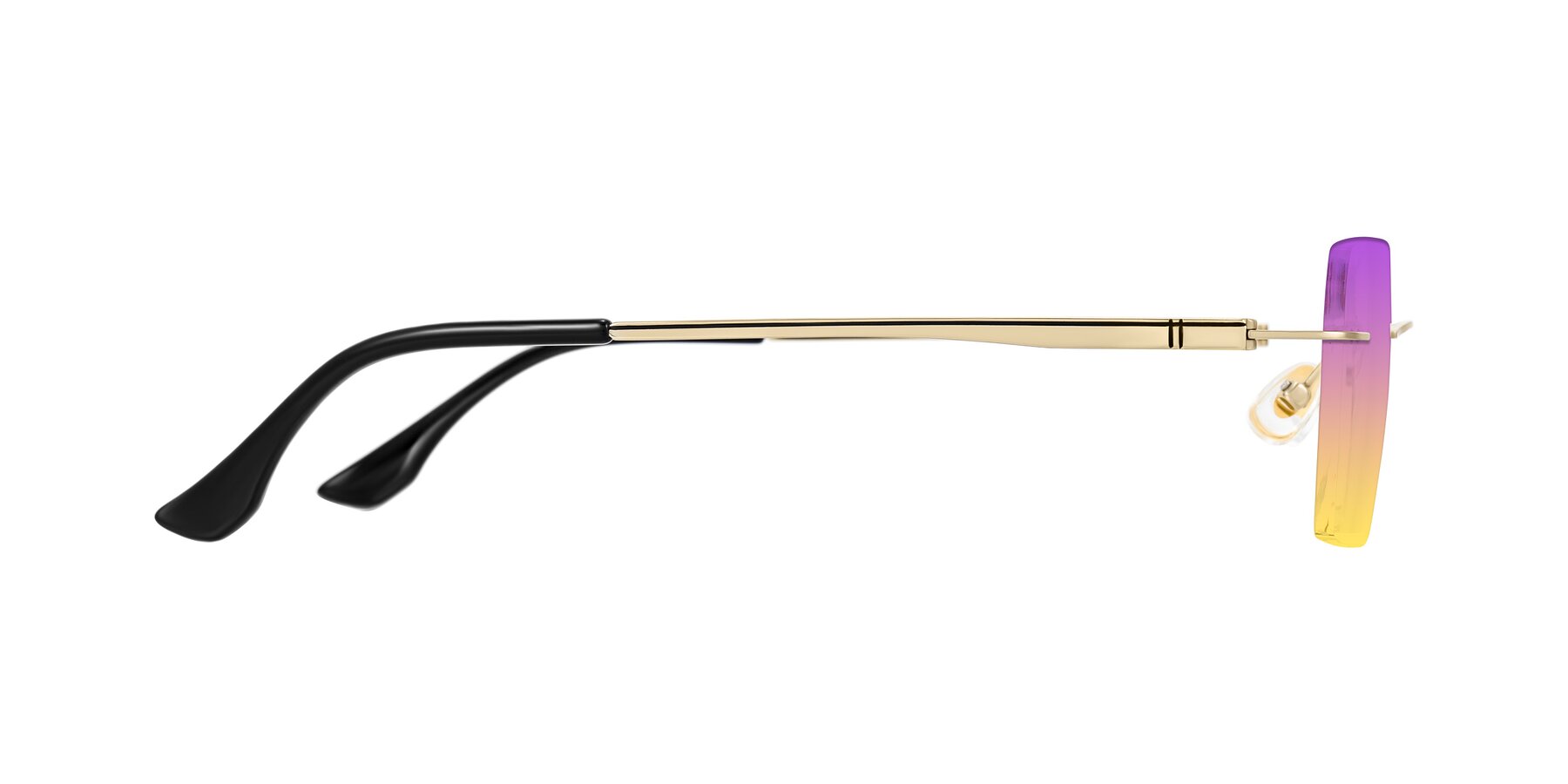 Side of Tranquil in Gold with Purple / Yellow Gradient Lenses
