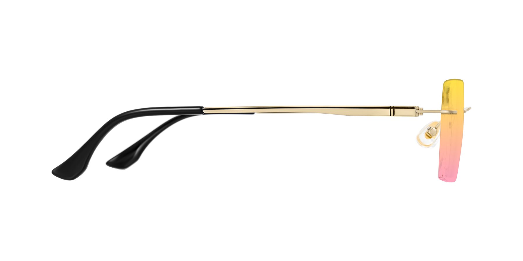 Side of Tranquil in Gold with Yellow / Pink Gradient Lenses