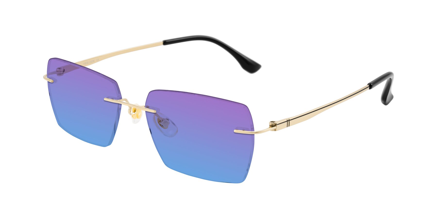 Angle of Tranquil in Gold with Purple / Blue Gradient Lenses