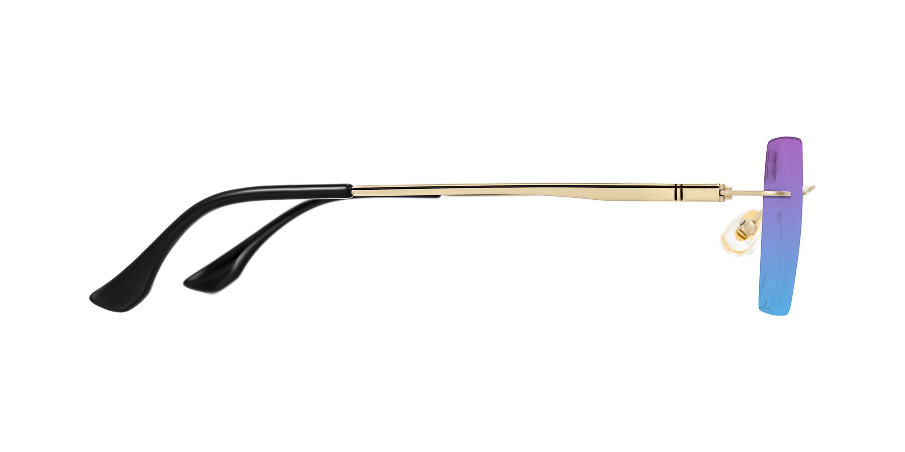 Side of Tranquil in Gold with Purple / Blue Gradient Lenses