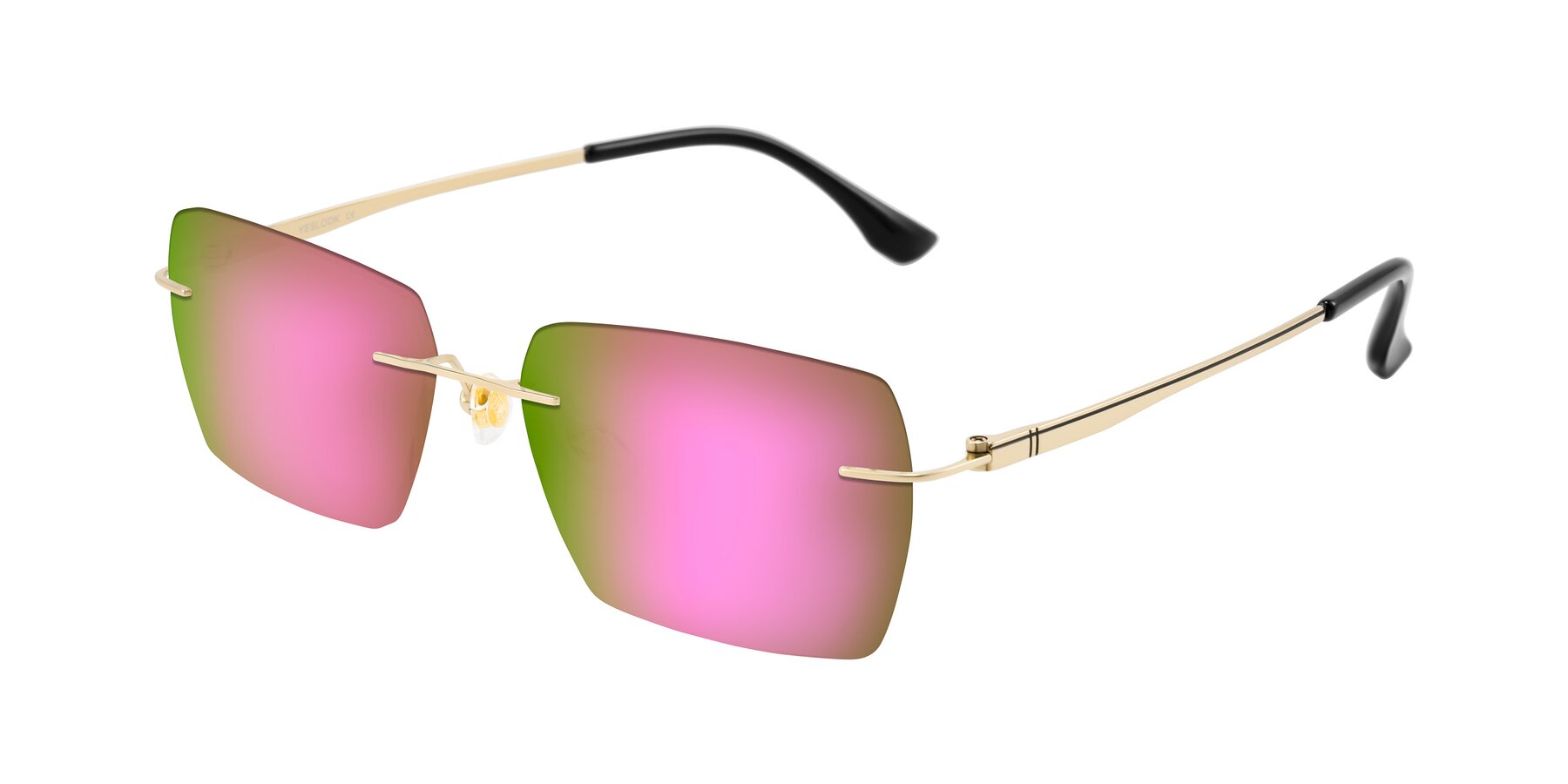 Angle of Tranquil in Gold with Pink Mirrored Lenses
