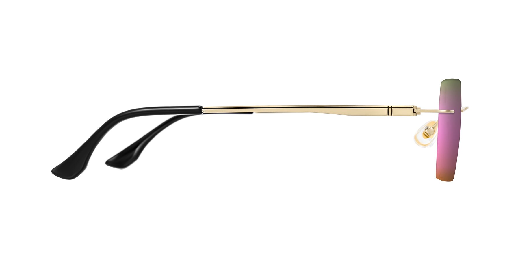 Side of Tranquil in Gold with Pink Mirrored Lenses