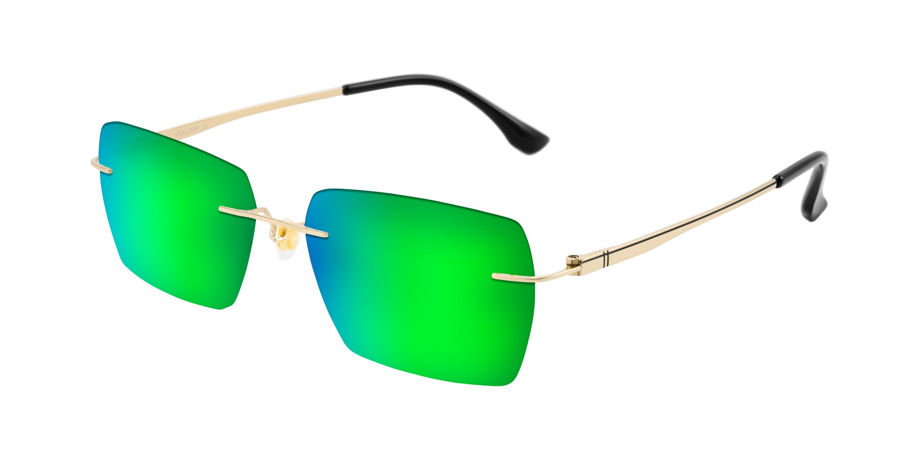Angle of Tranquil in Gold with Green Mirrored Lenses
