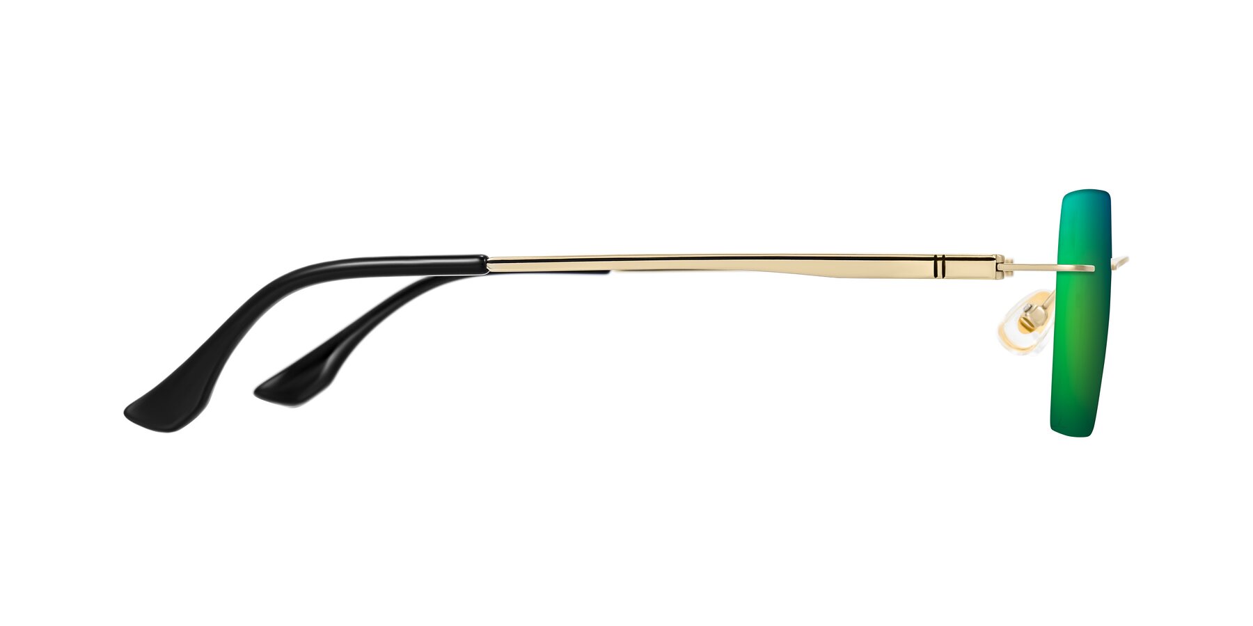 Side of Tranquil in Gold with Green Mirrored Lenses