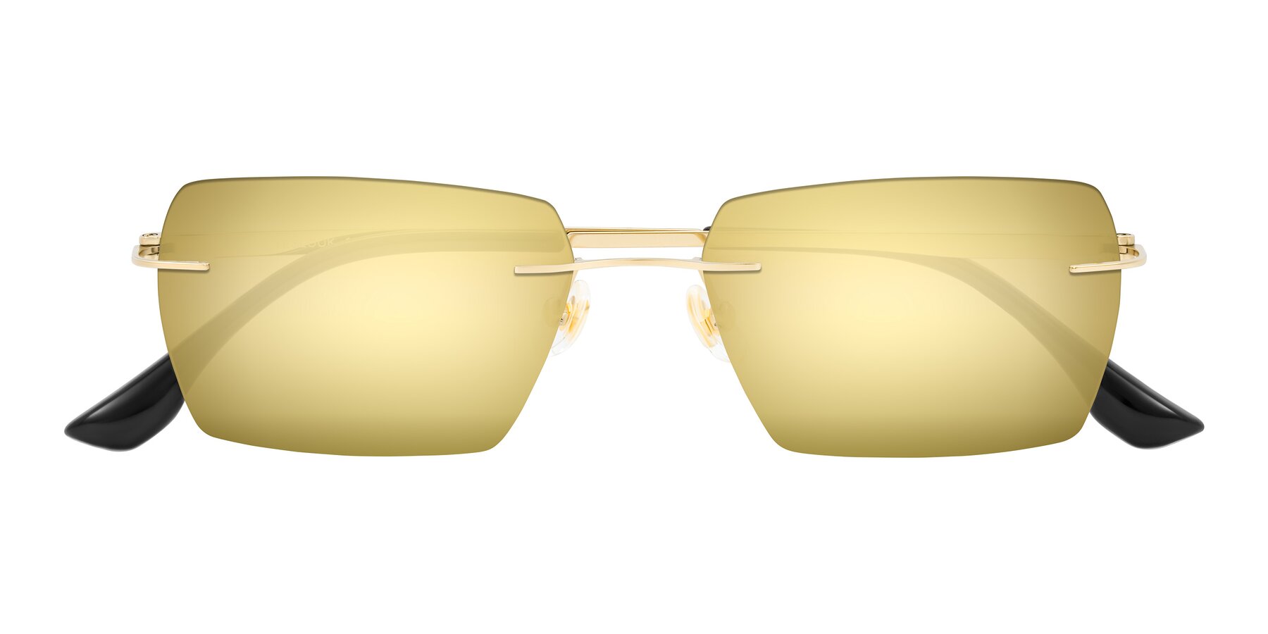 Folded Front of Tranquil in Gold with Gold Mirrored Lenses