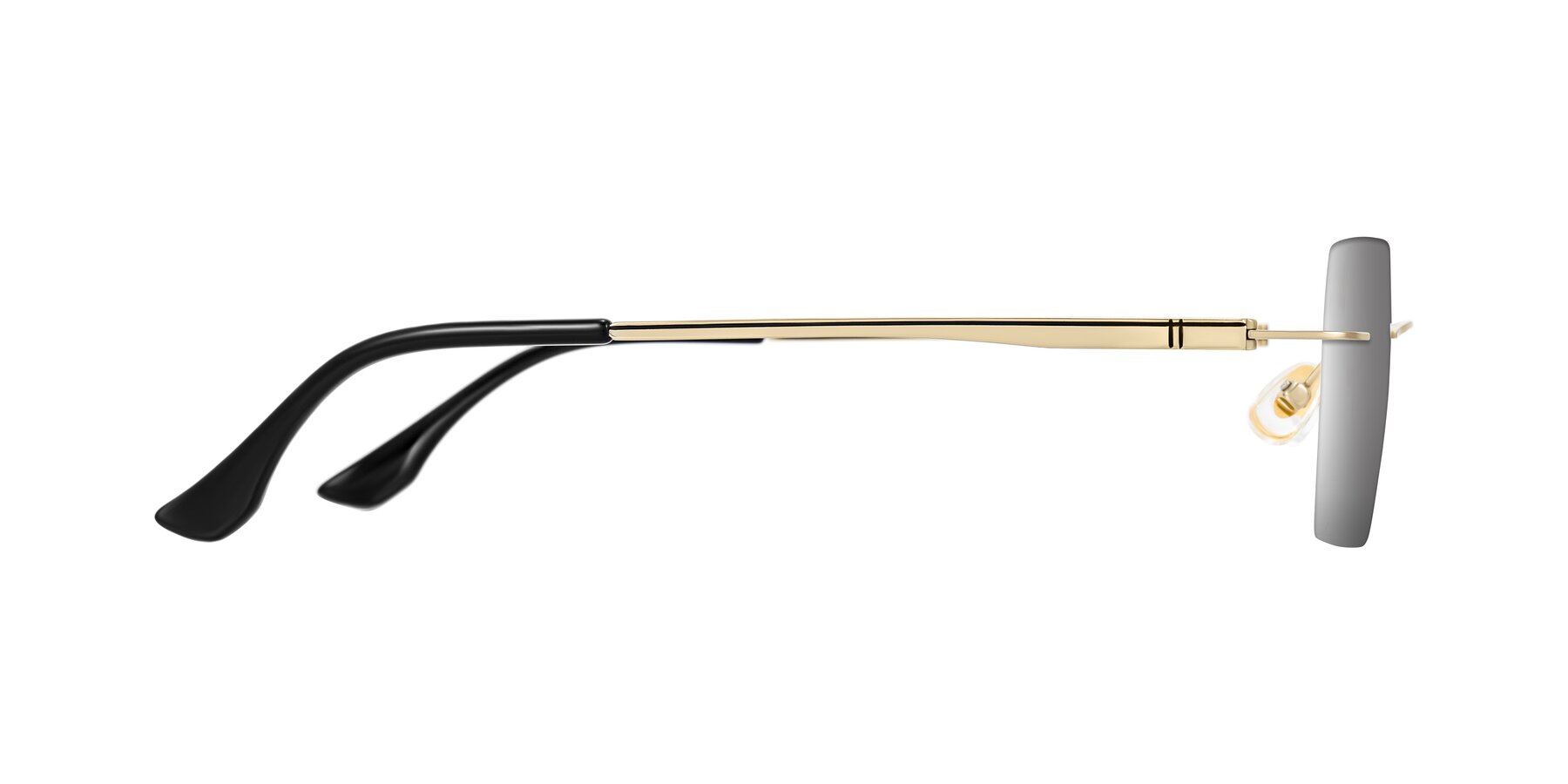 Side of Tranquil in Gold with Silver Mirrored Lenses
