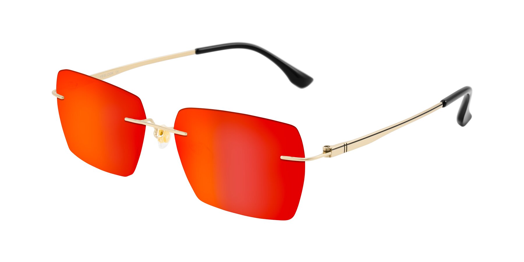 Angle of Tranquil in Gold with Red Gold Mirrored Lenses