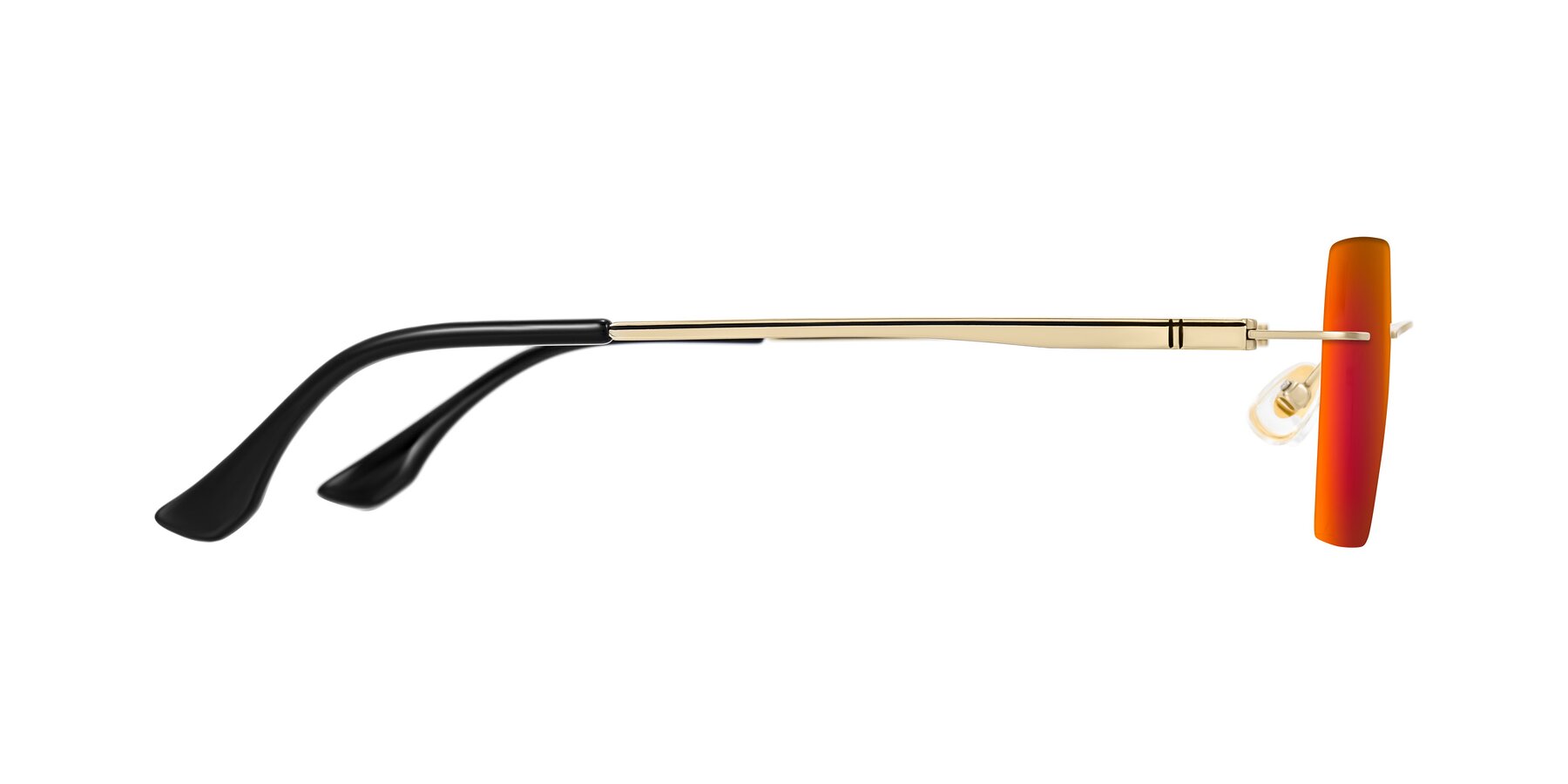 Side of Tranquil in Gold with Red Gold Mirrored Lenses