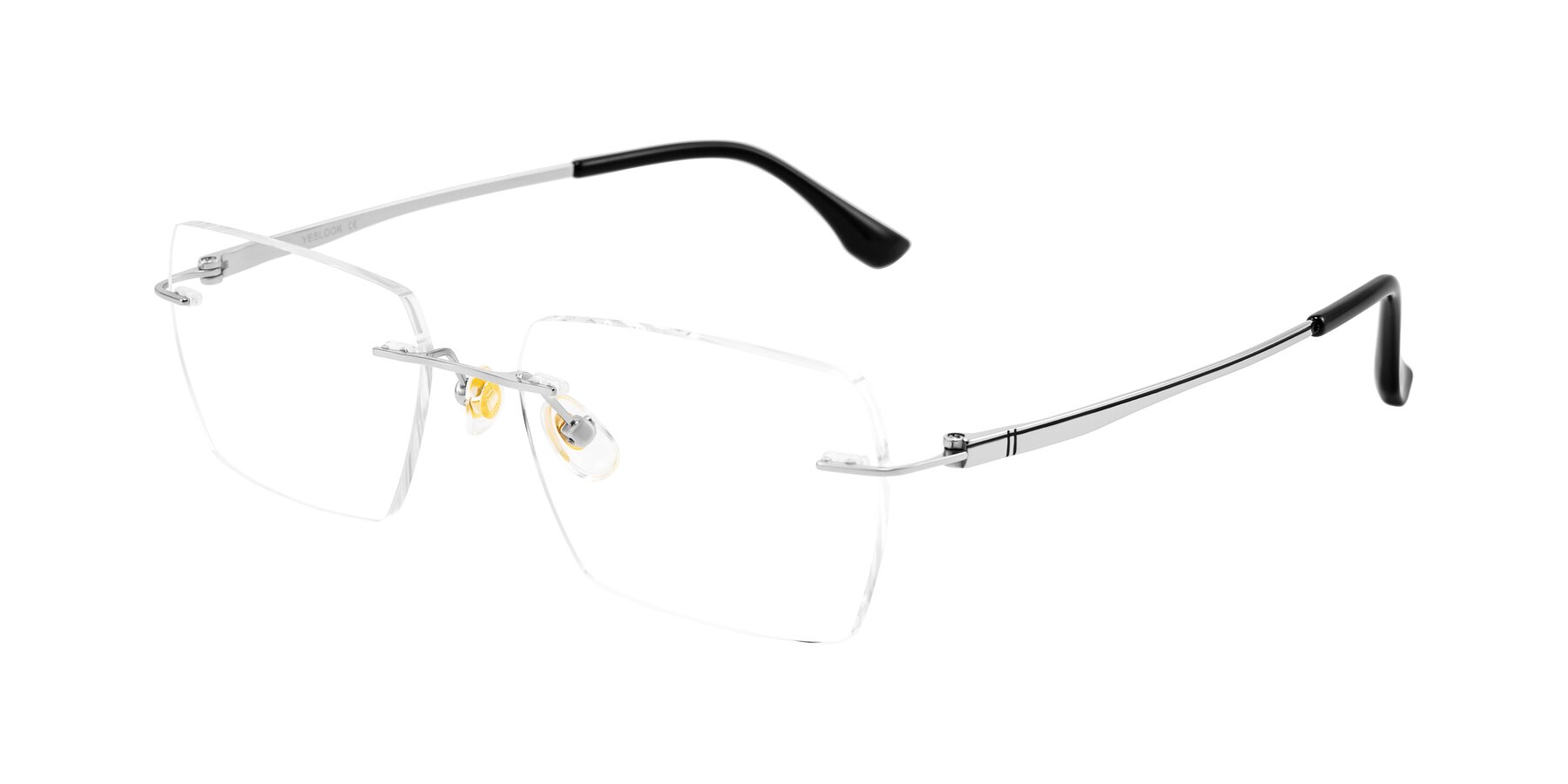 Angle of Tranquil in Silver with Clear Eyeglass Lenses