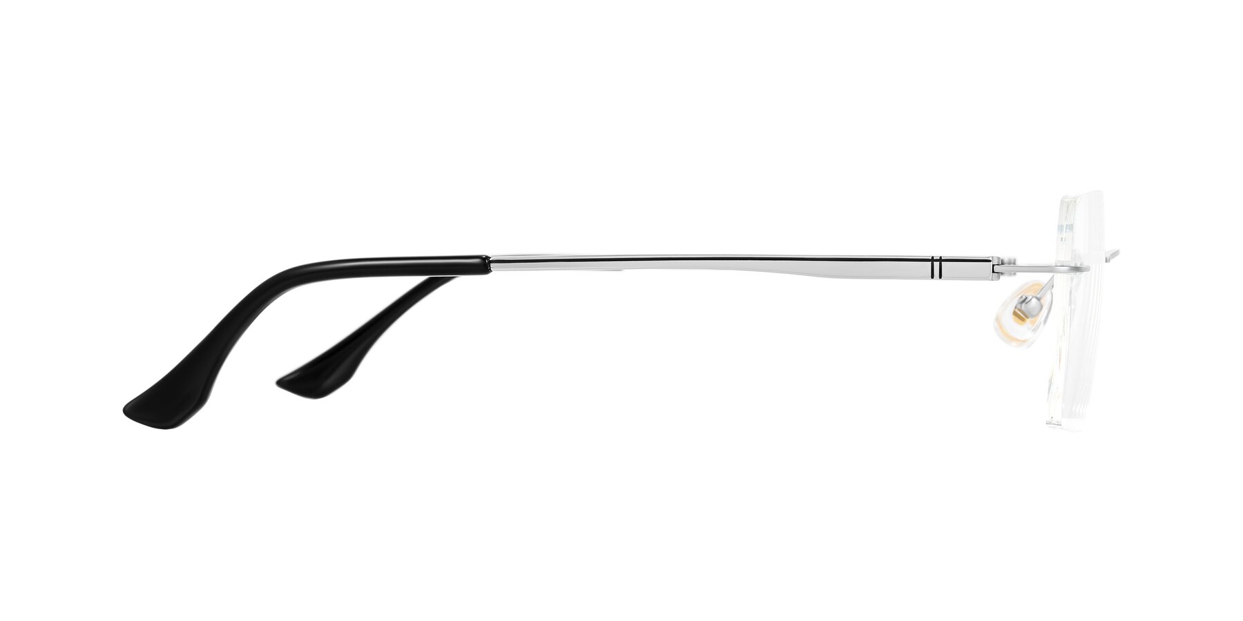 Side of Tranquil in Silver with Clear Eyeglass Lenses