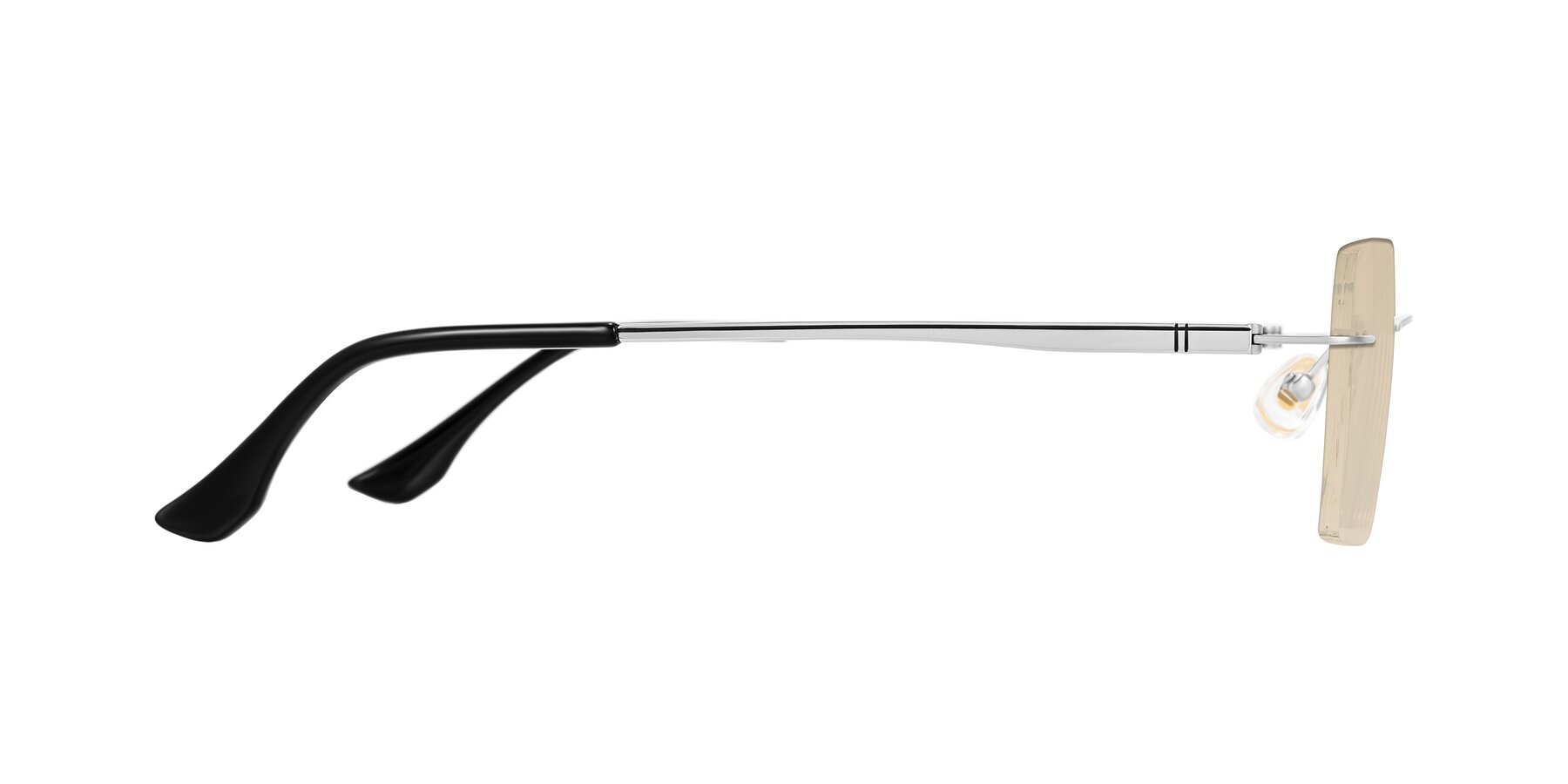 Side of Tranquil in Silver with Light Brown Tinted Lenses