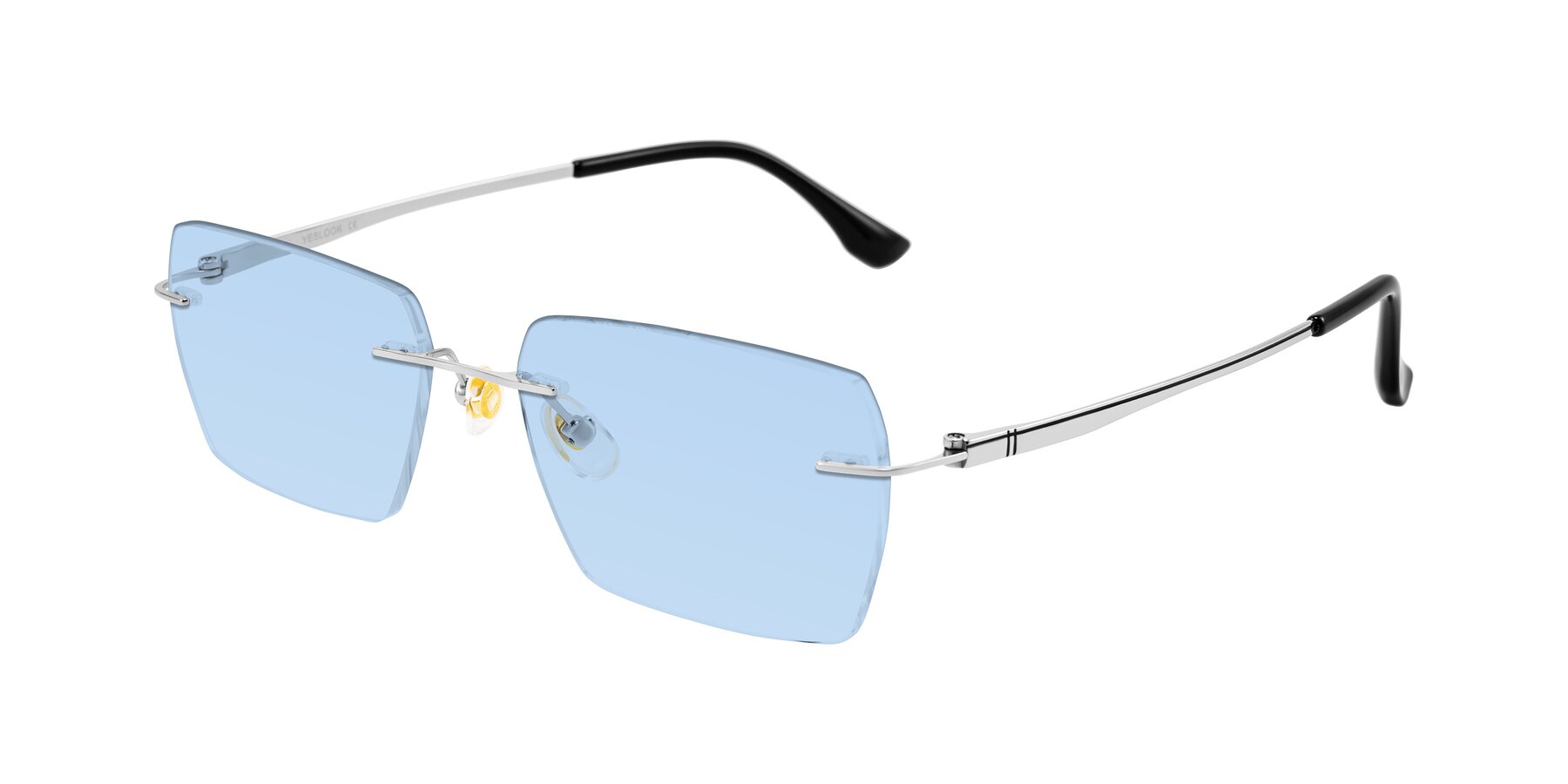 Angle of Tranquil in Silver with Light Blue Tinted Lenses