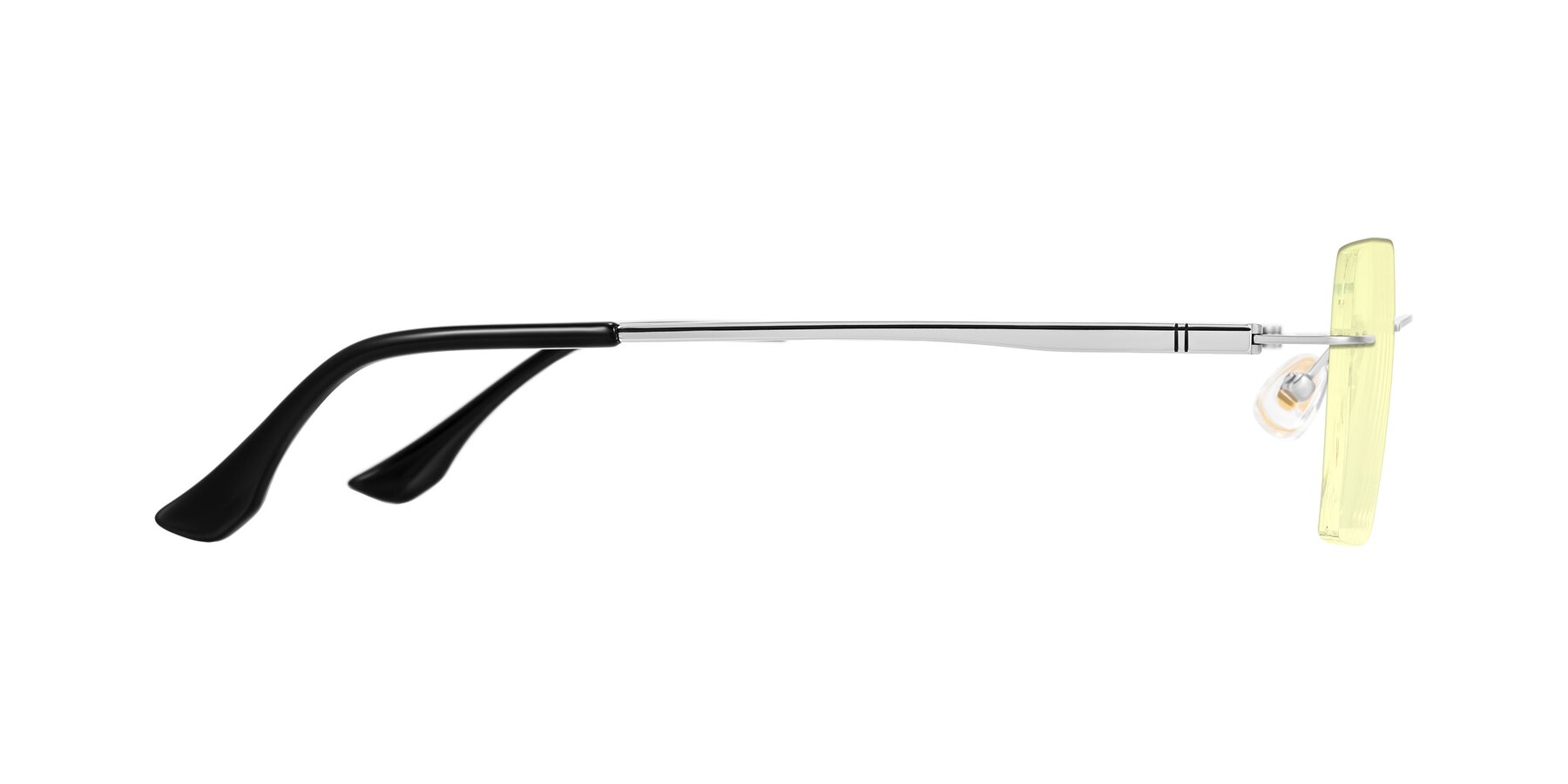 Side of Tranquil in Silver with Light Yellow Tinted Lenses