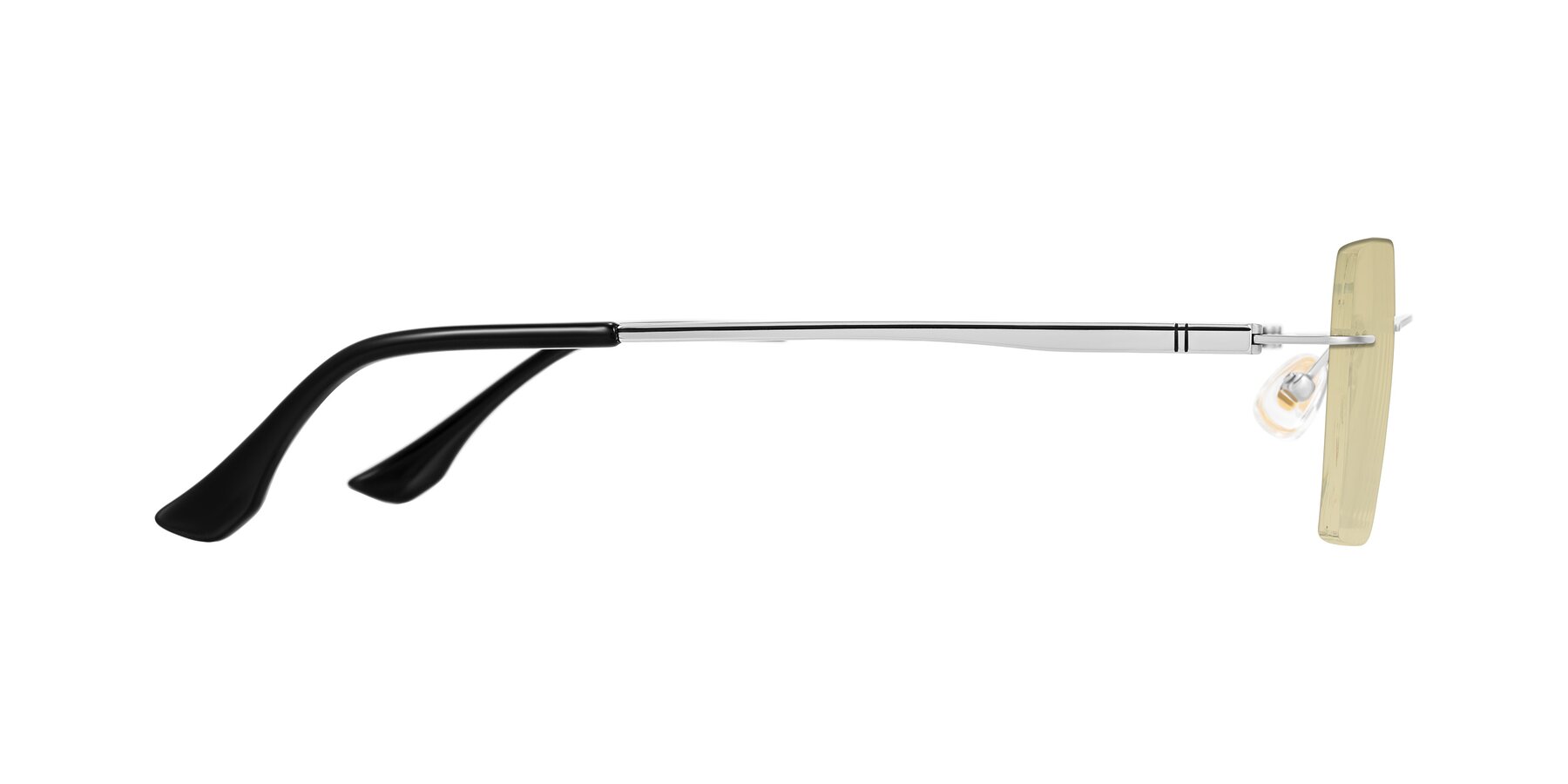 Side of Tranquil in Silver with Light Champagne Tinted Lenses