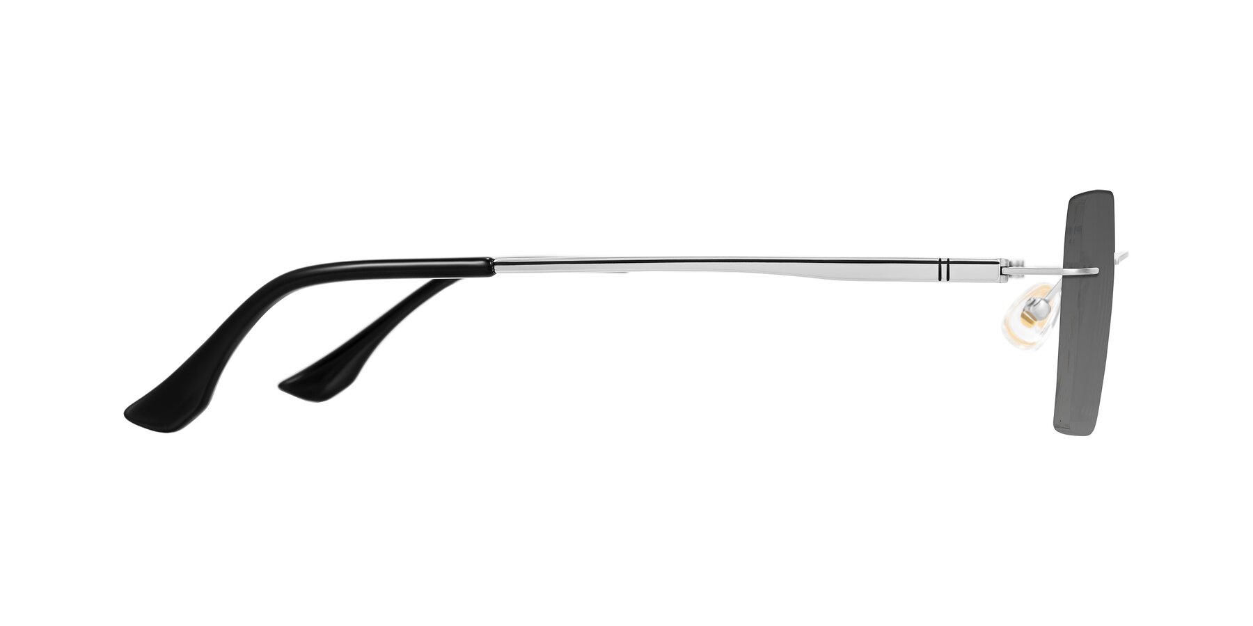 Side of Tranquil in Silver with Medium Gray Tinted Lenses