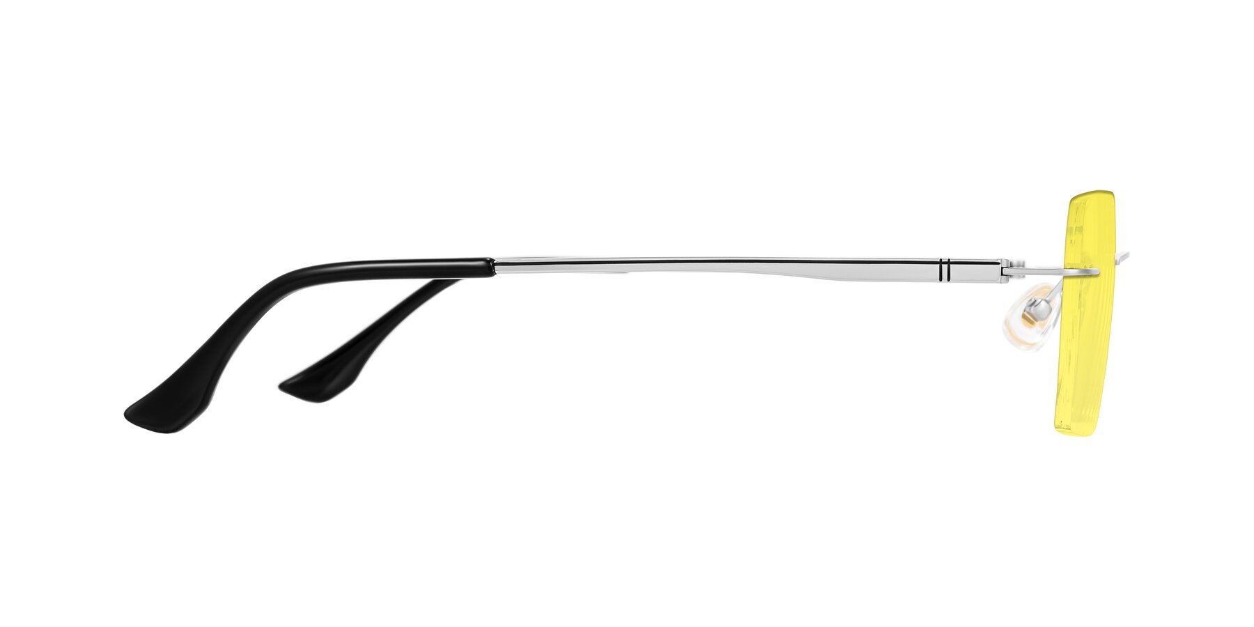 Side of Tranquil in Silver with Medium Yellow Tinted Lenses