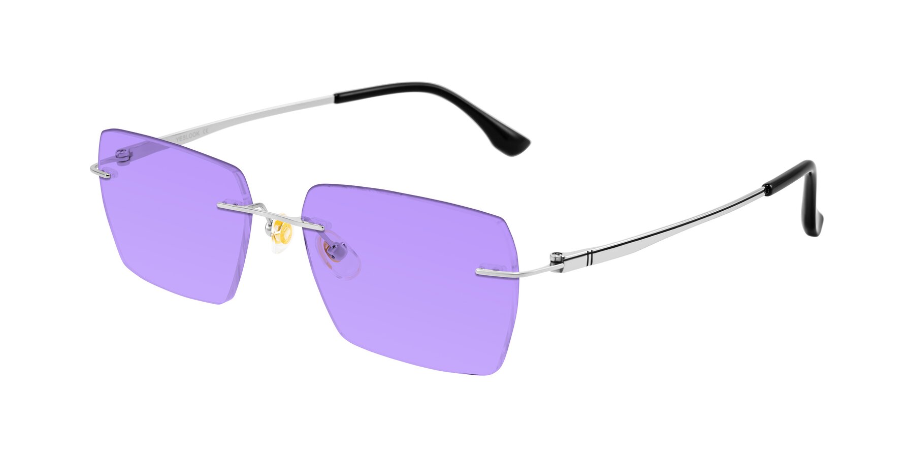 Angle of Tranquil in Silver with Medium Purple Tinted Lenses