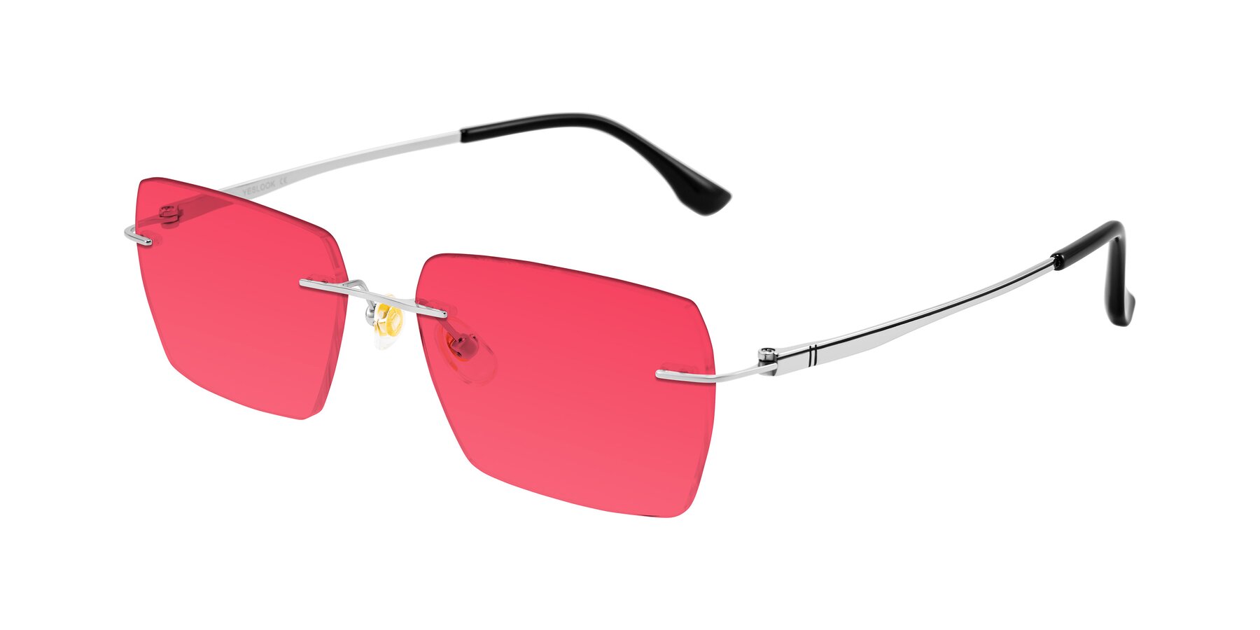 Angle of Tranquil in Silver with Red Tinted Lenses