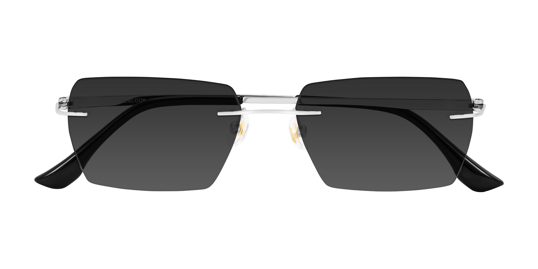 Folded Front of Tranquil in Silver with Gray Tinted Lenses