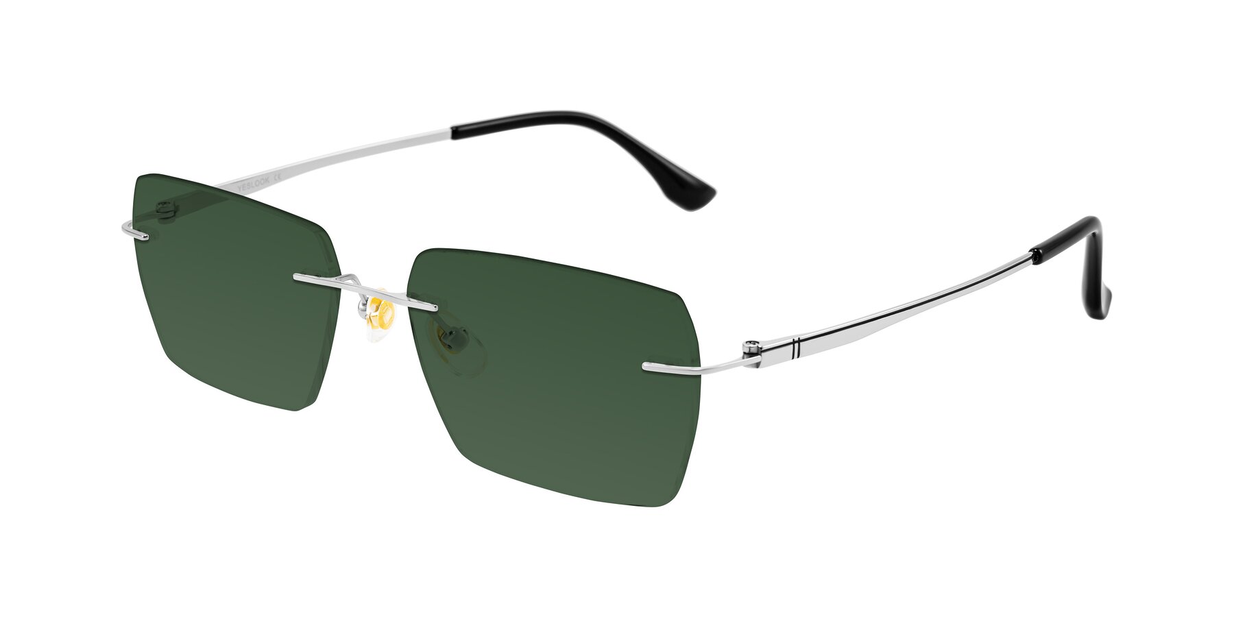 Angle of Tranquil in Silver with Green Tinted Lenses
