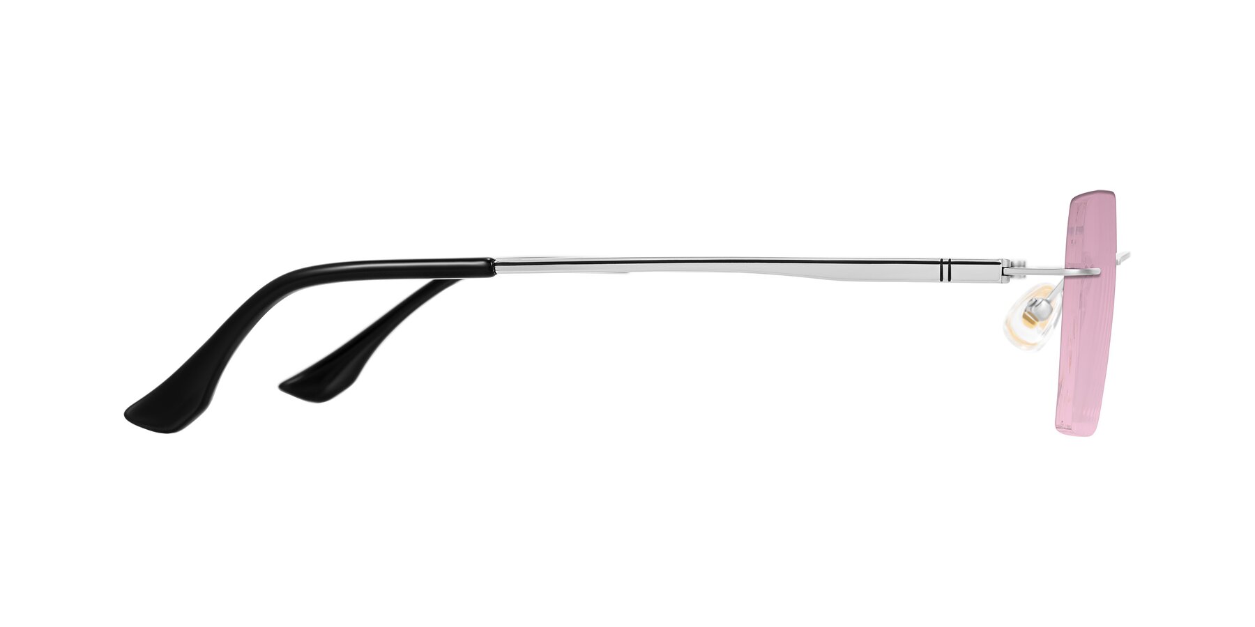 Side of Tranquil in Silver with Light Wine Tinted Lenses