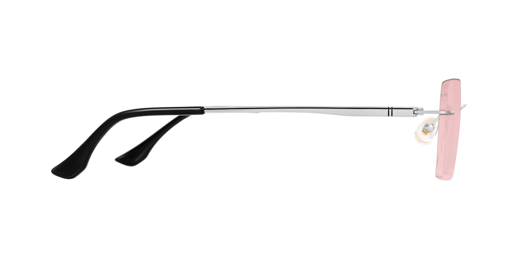 Side of Tranquil in Silver with Light Garnet Tinted Lenses