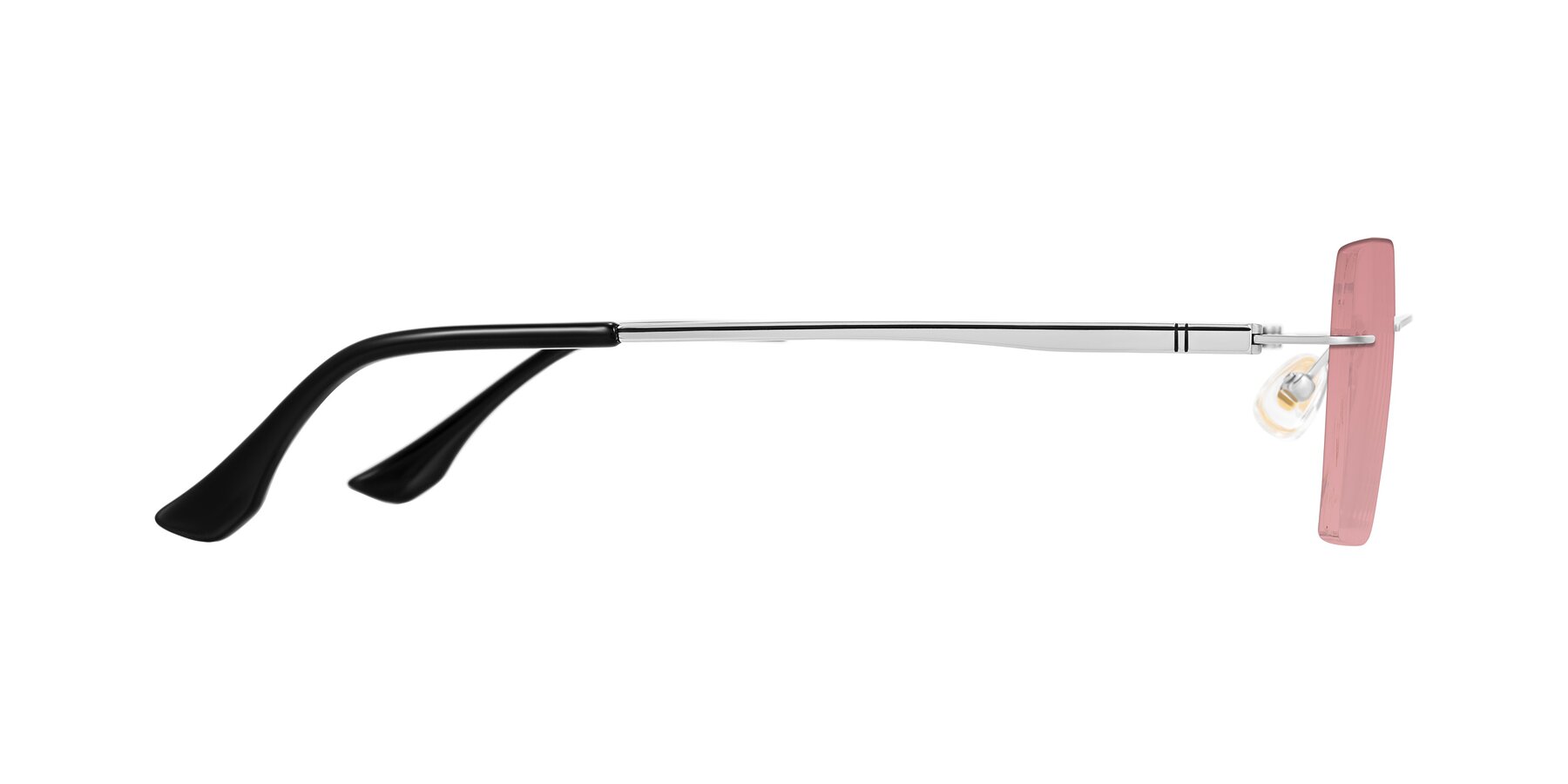 Side of Tranquil in Silver with Medium Garnet Tinted Lenses