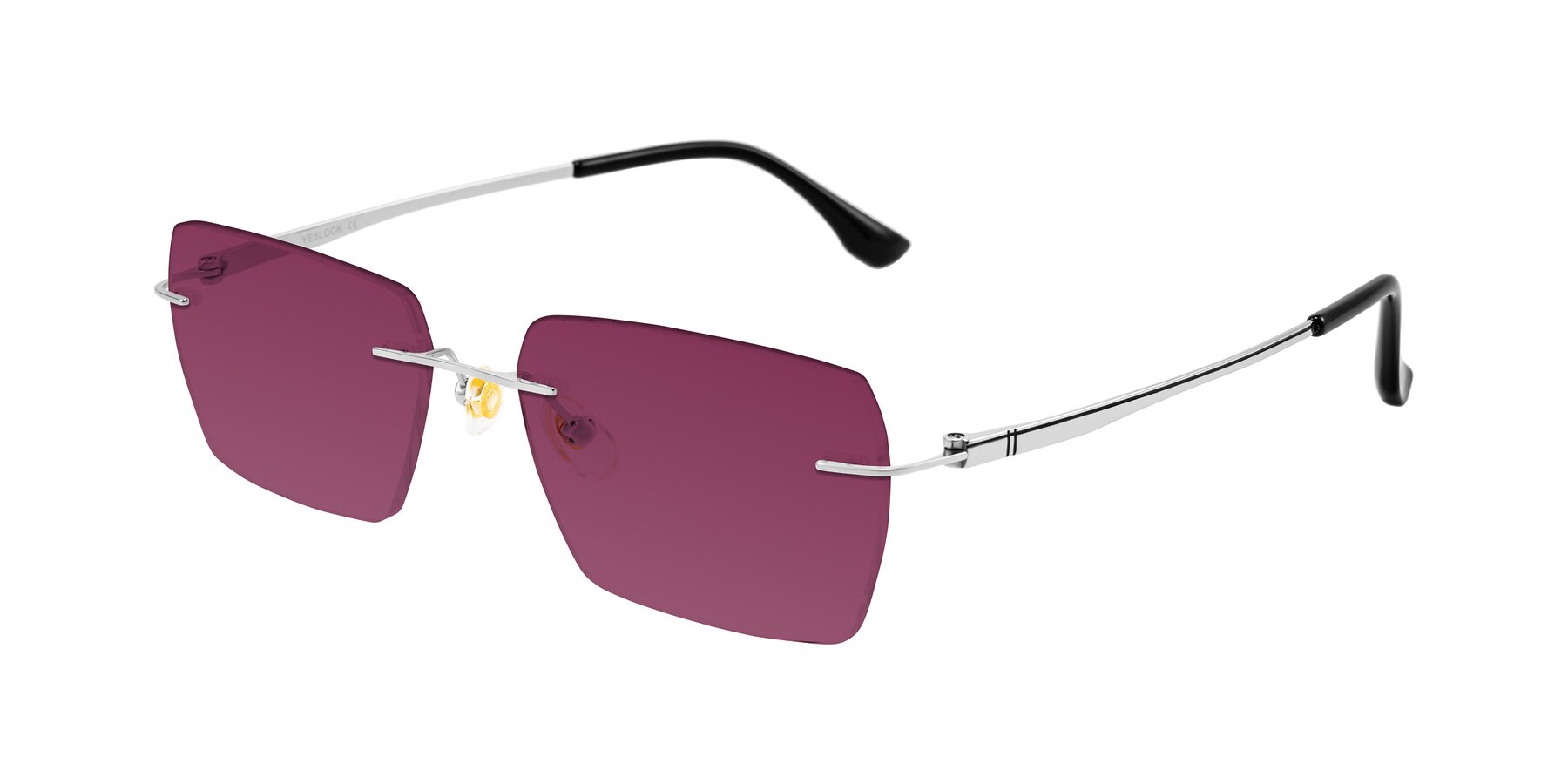 Angle of Tranquil in Silver with Wine Tinted Lenses