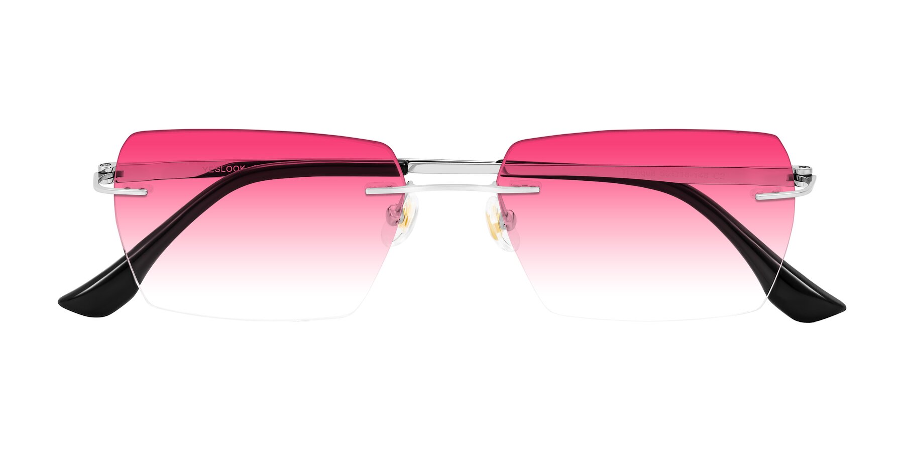 Folded Front of Tranquil in Silver with Pink Gradient Lenses