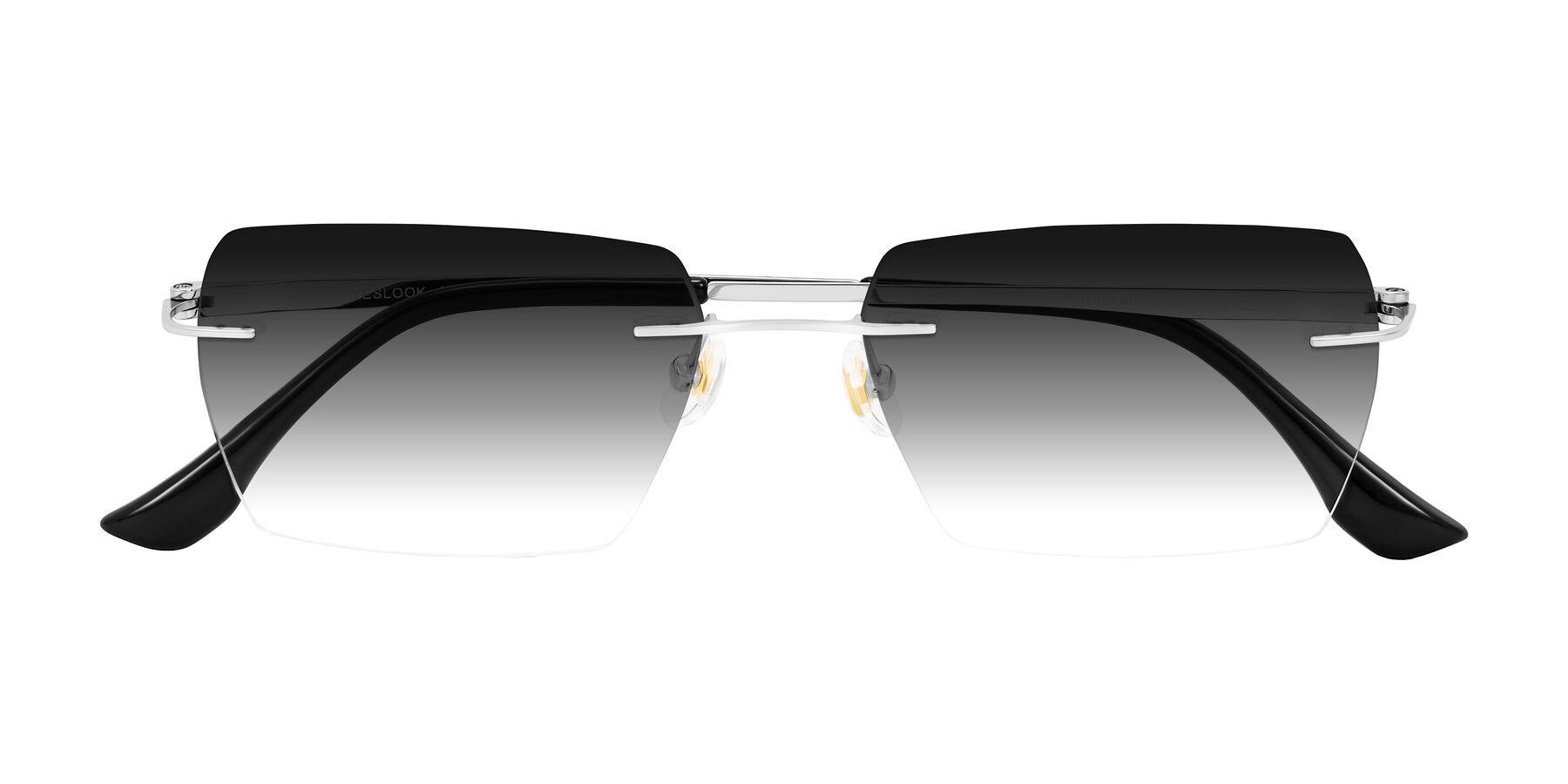 Folded Front of Tranquil in Silver with Gray Gradient Lenses