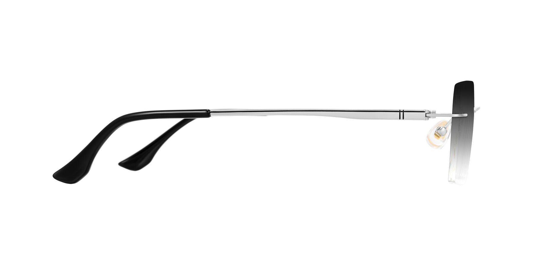 Side of Tranquil in Silver with Gray Gradient Lenses