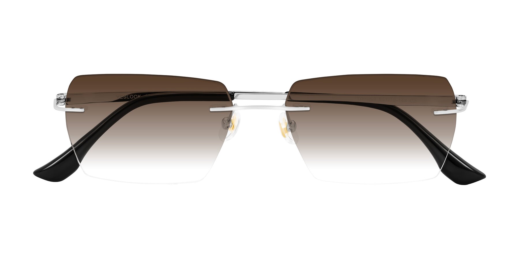 Folded Front of Tranquil in Silver with Brown Gradient Lenses