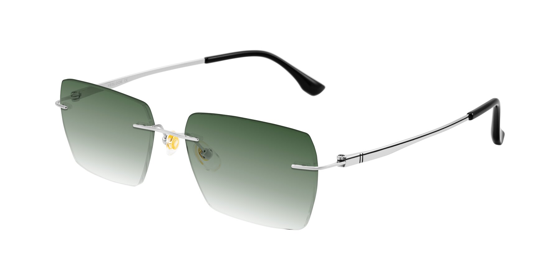 Angle of Tranquil in Silver with Green Gradient Lenses
