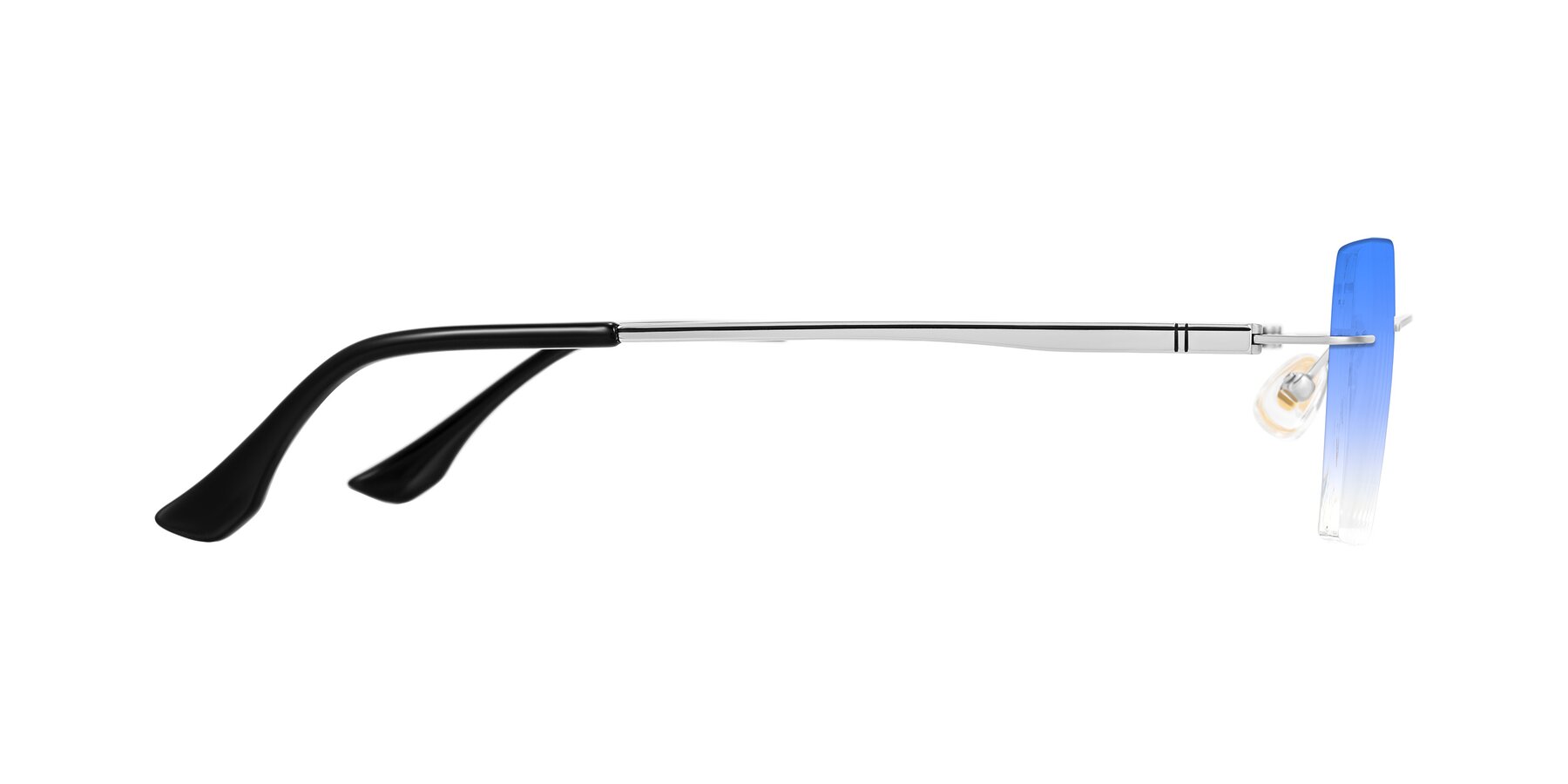 Side of Tranquil in Silver with Blue Gradient Lenses