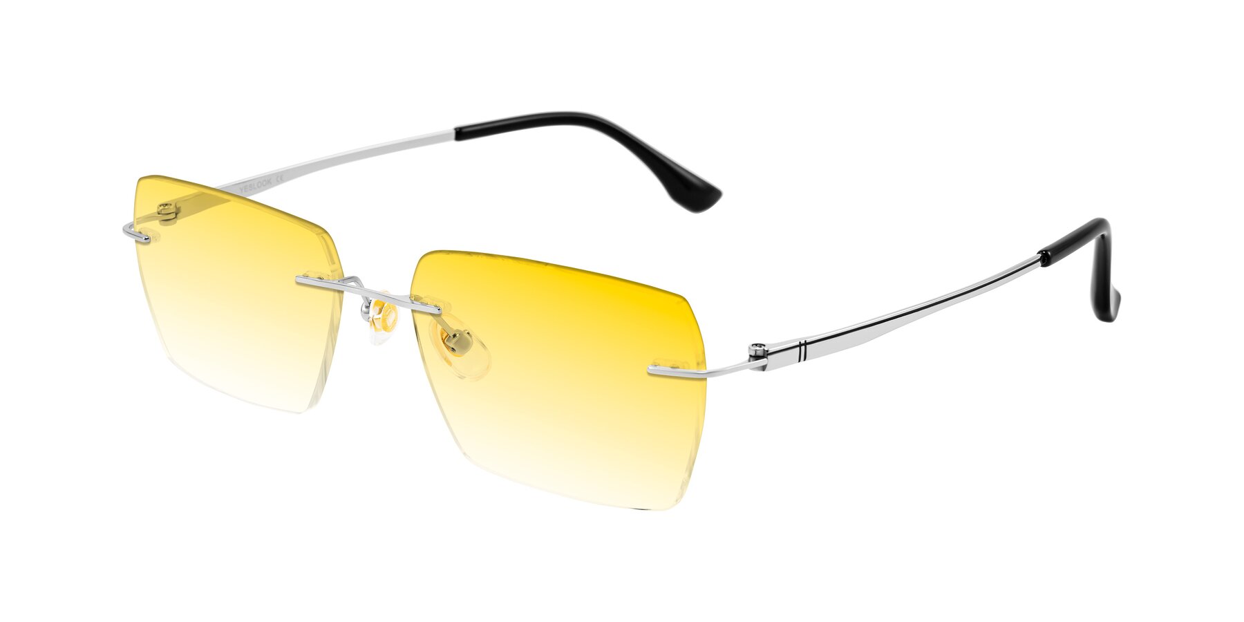 Angle of Tranquil in Silver with Yellow Gradient Lenses