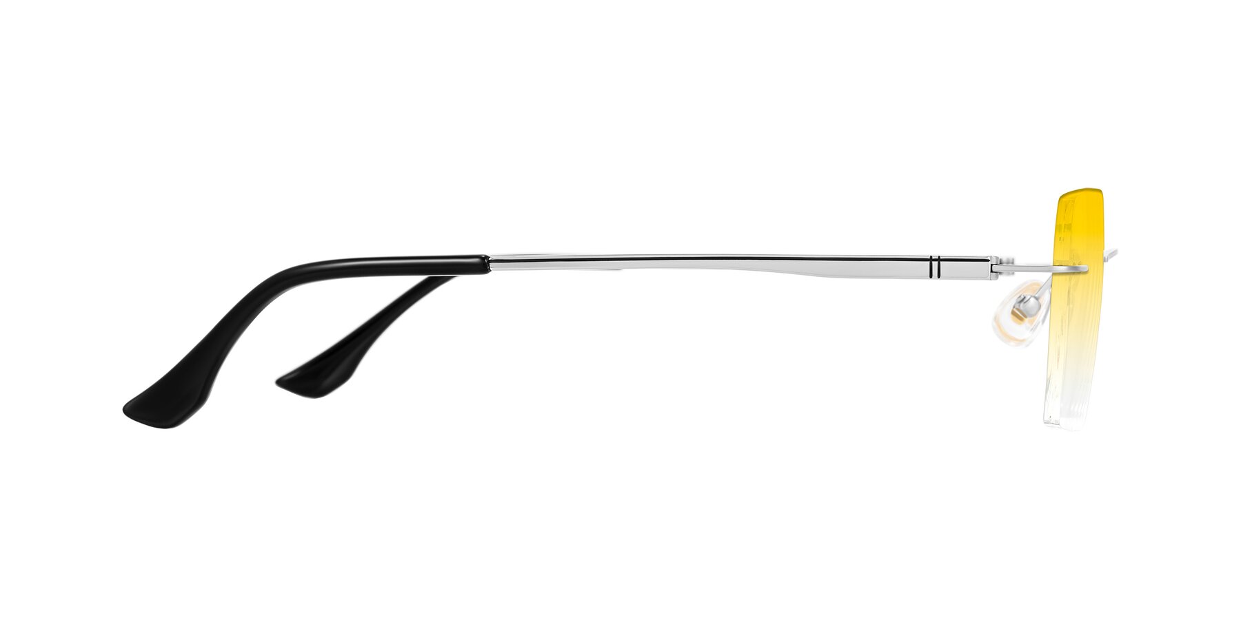 Side of Tranquil in Silver with Yellow Gradient Lenses