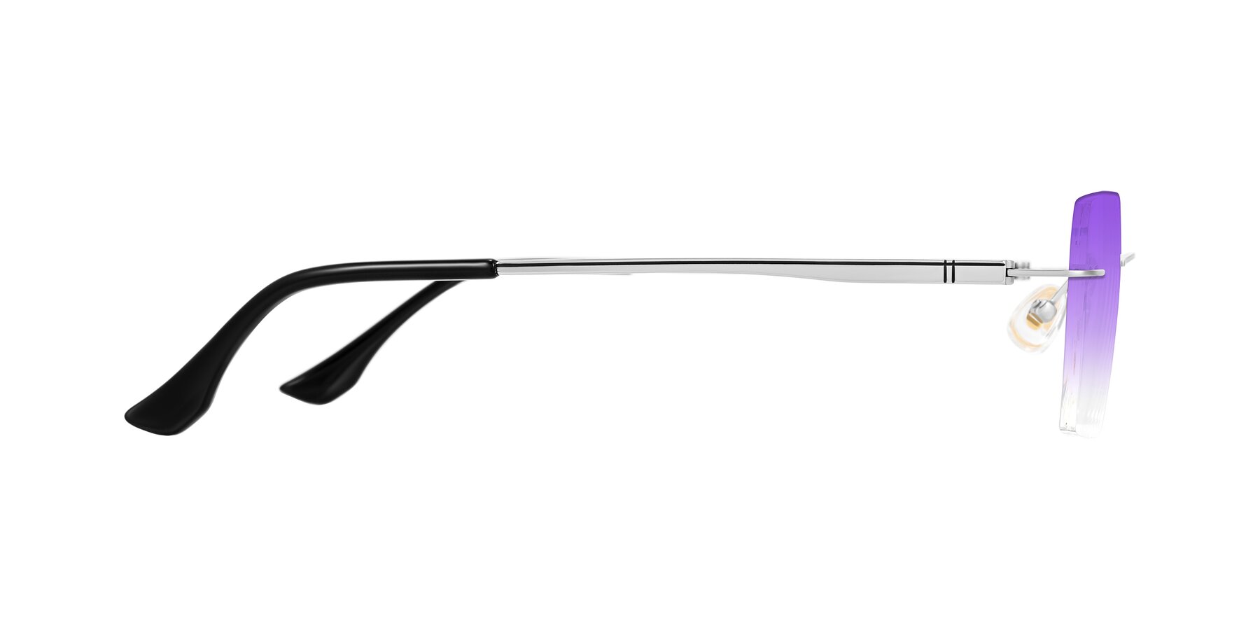 Side of Tranquil in Silver with Purple Gradient Lenses