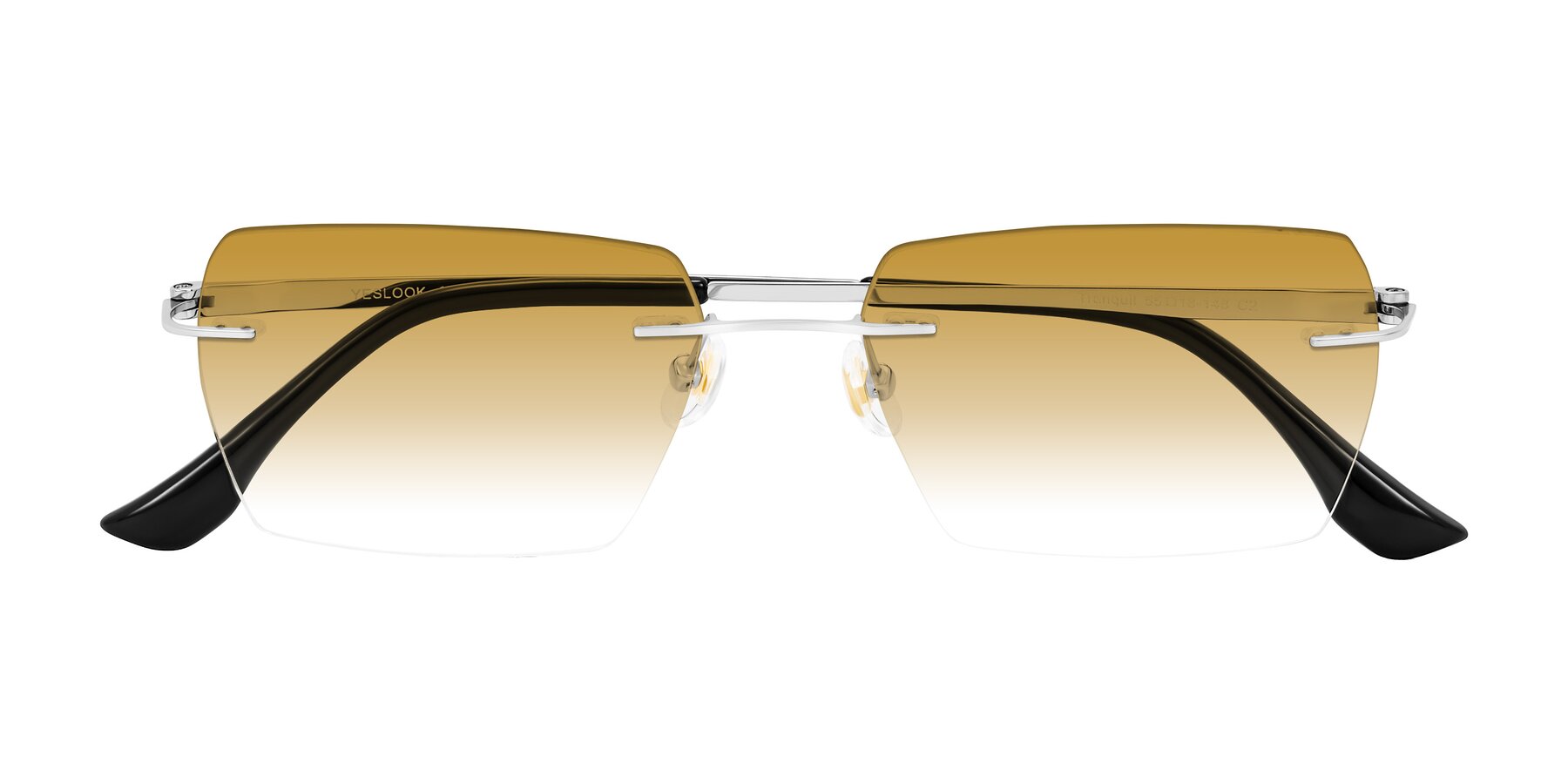 Folded Front of Tranquil in Silver with Champagne Gradient Lenses