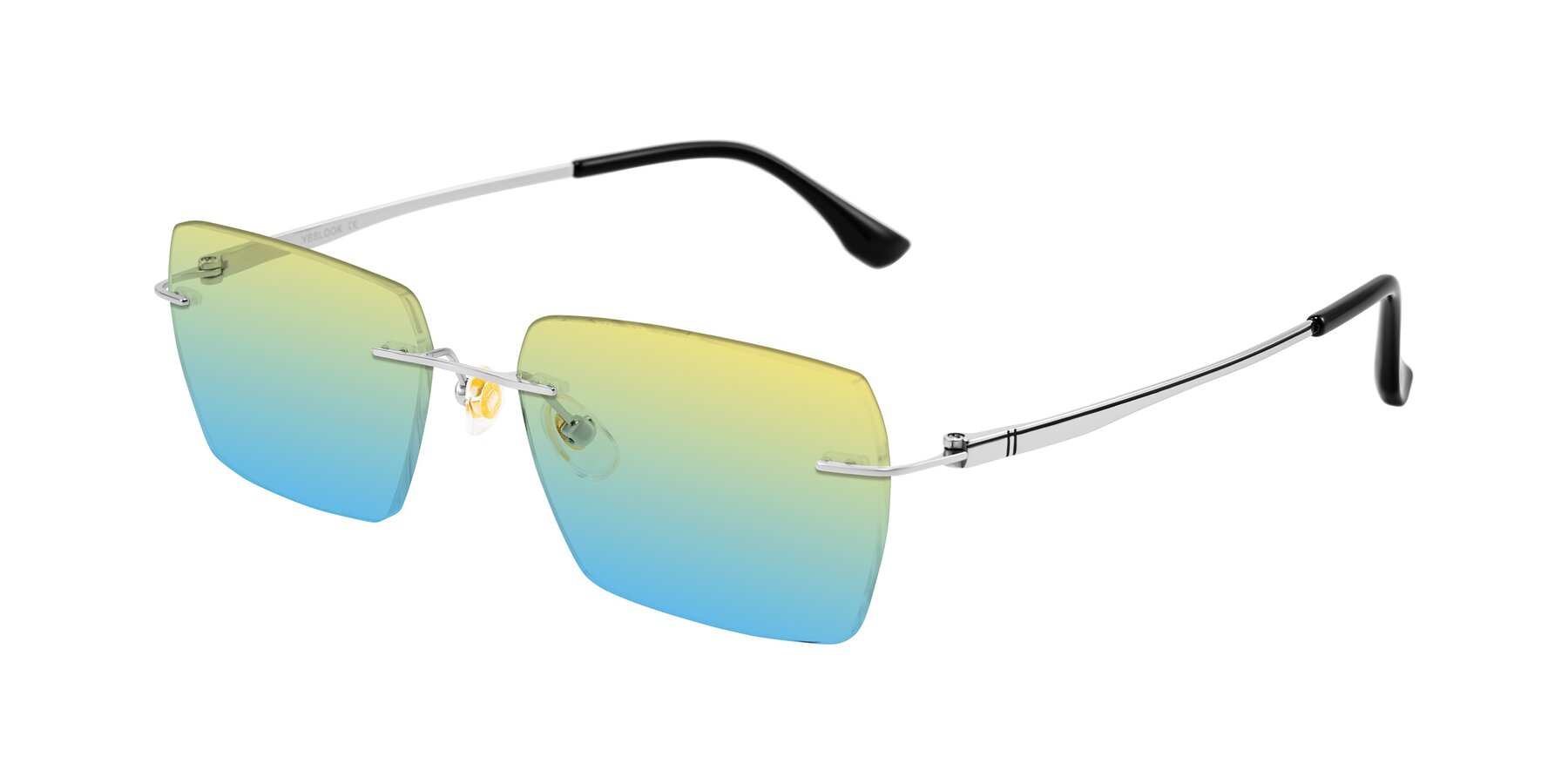 Angle of Tranquil in Silver with Yellow / Blue Gradient Lenses